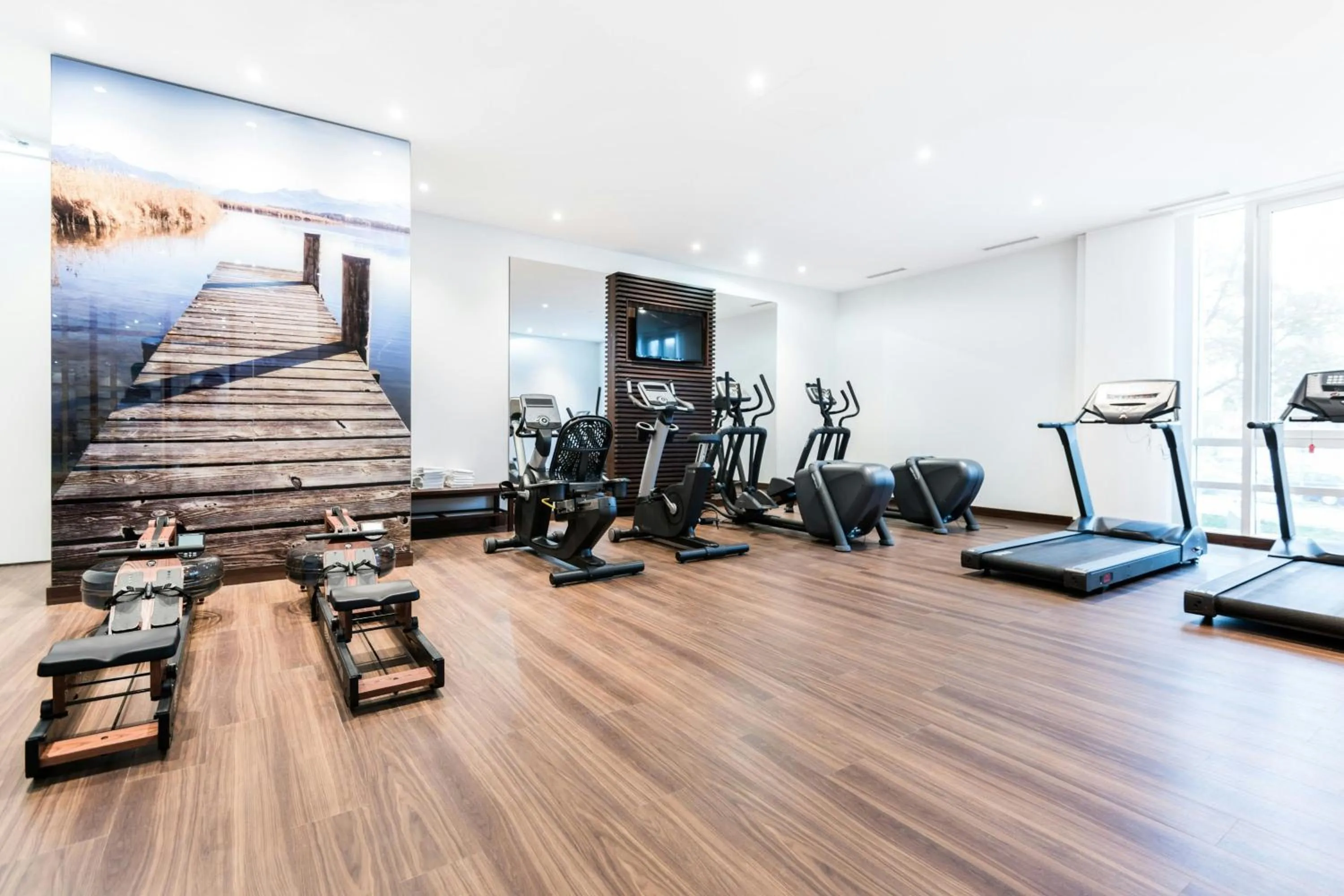 Fitness centre/facilities in Munich Airport Marriott Hotel
