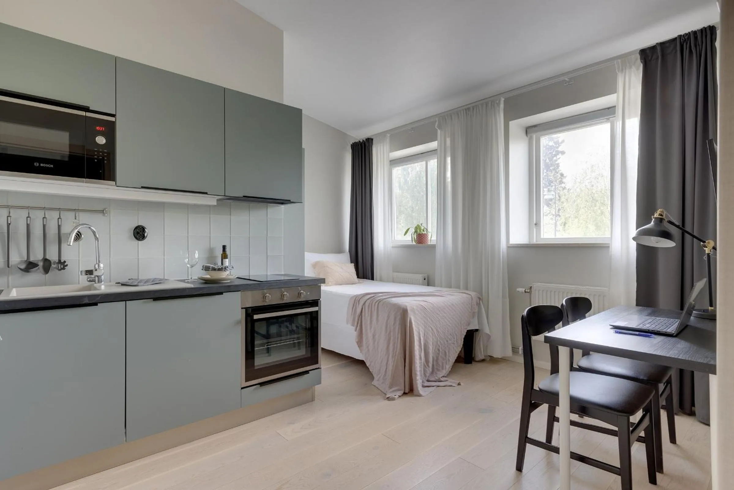 Bed in Foundry Hotel Apartments