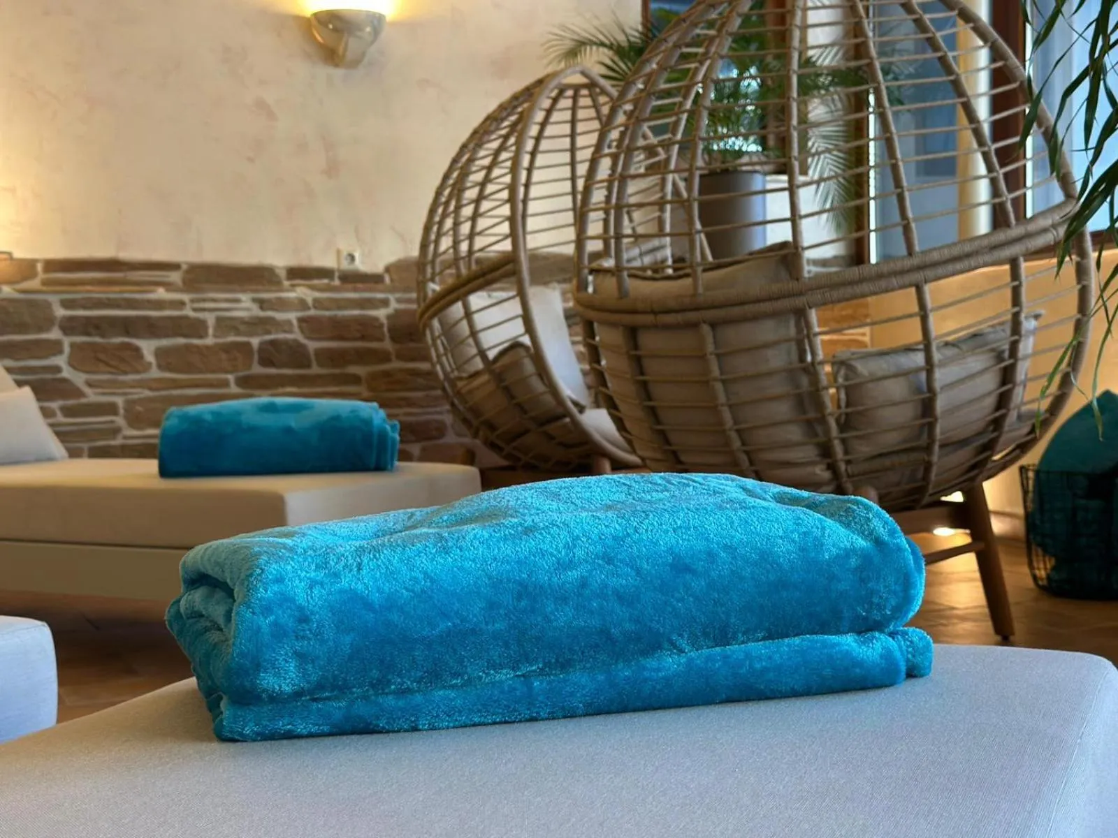 Sauna, Bed in Landhaus Lauble