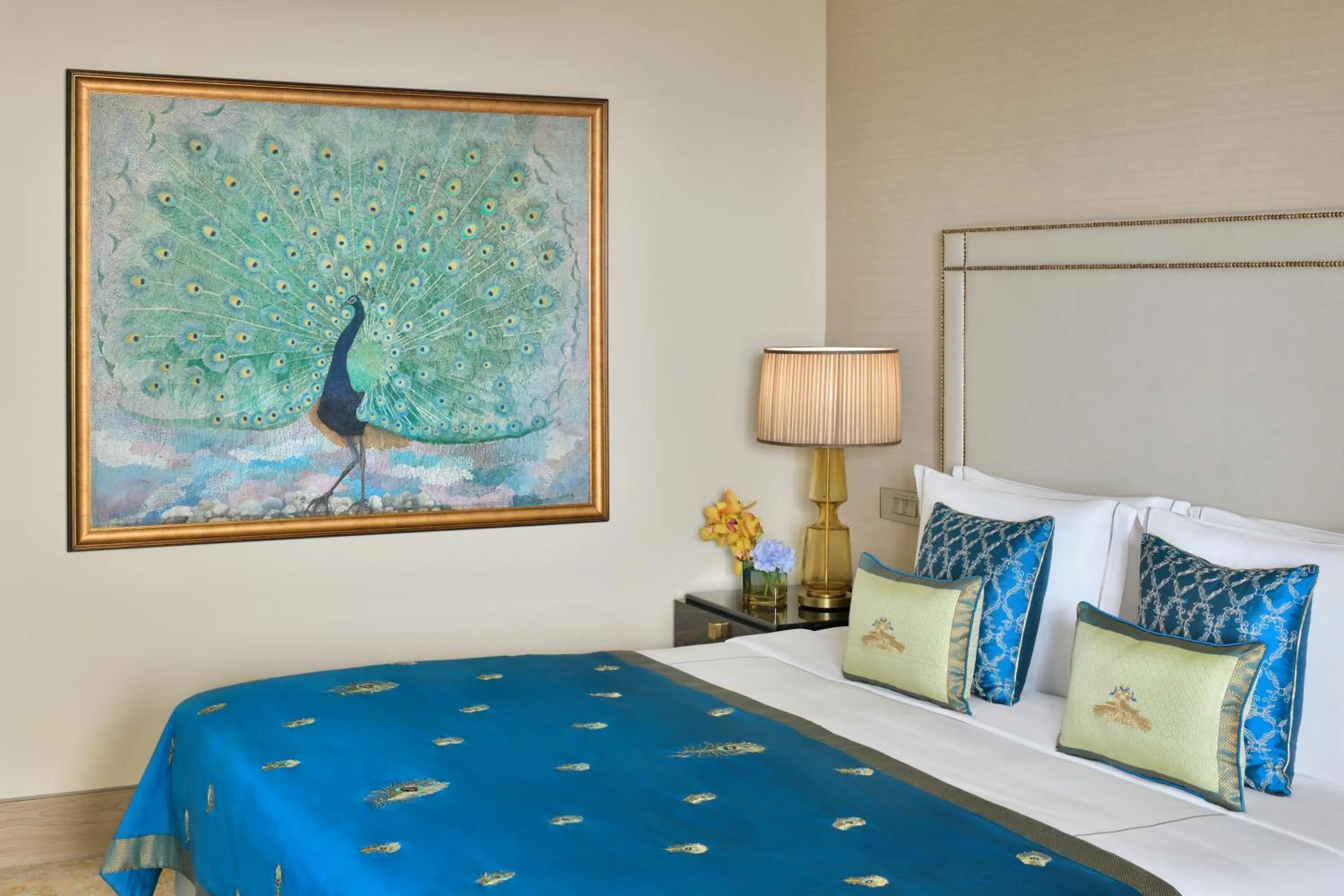 Decorative detail, Bed in Taj Mahal, New Delhi