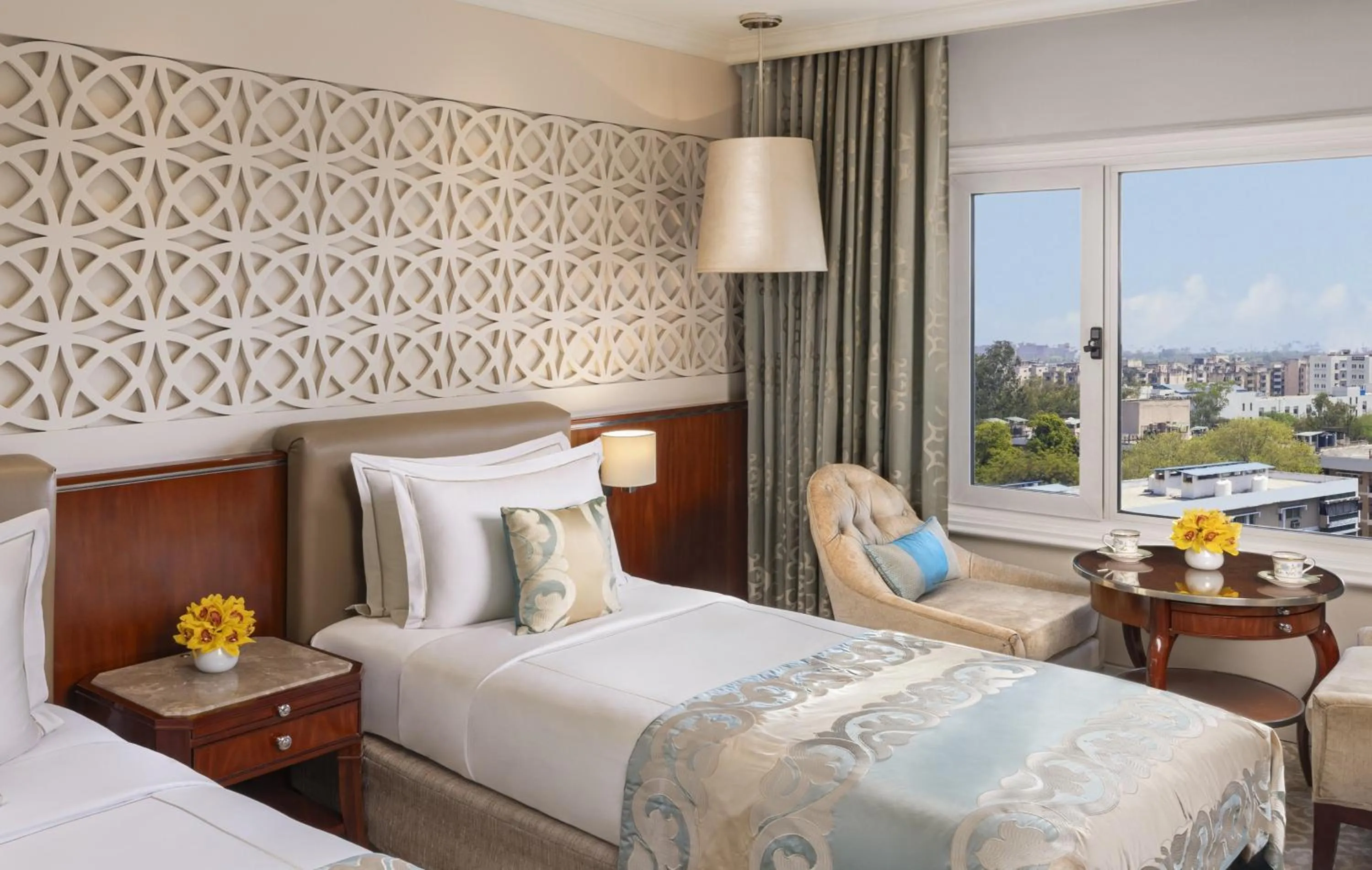 View (from property/room), Bed in Taj Palace, New Delhi