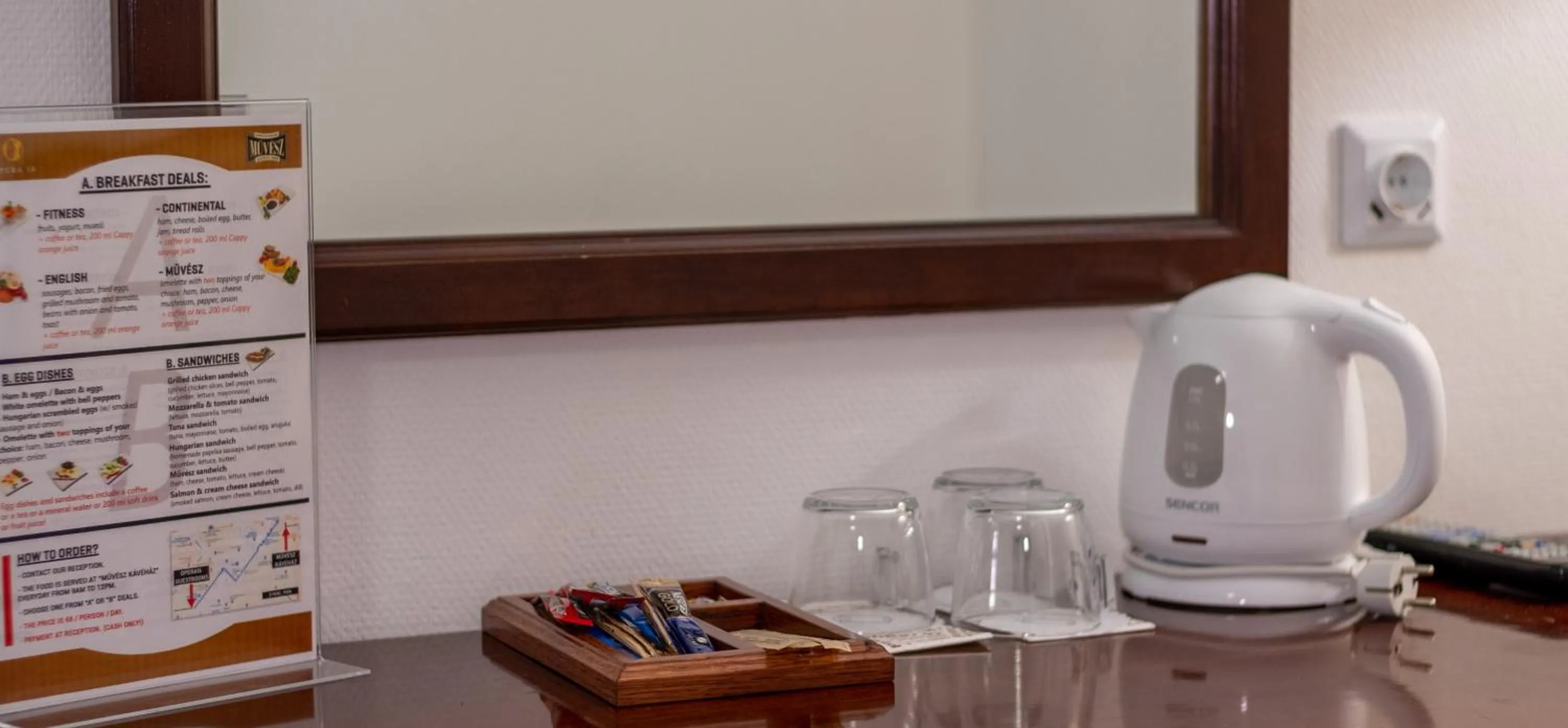 Coffee/tea facilities in OPERA16 Guestrooms