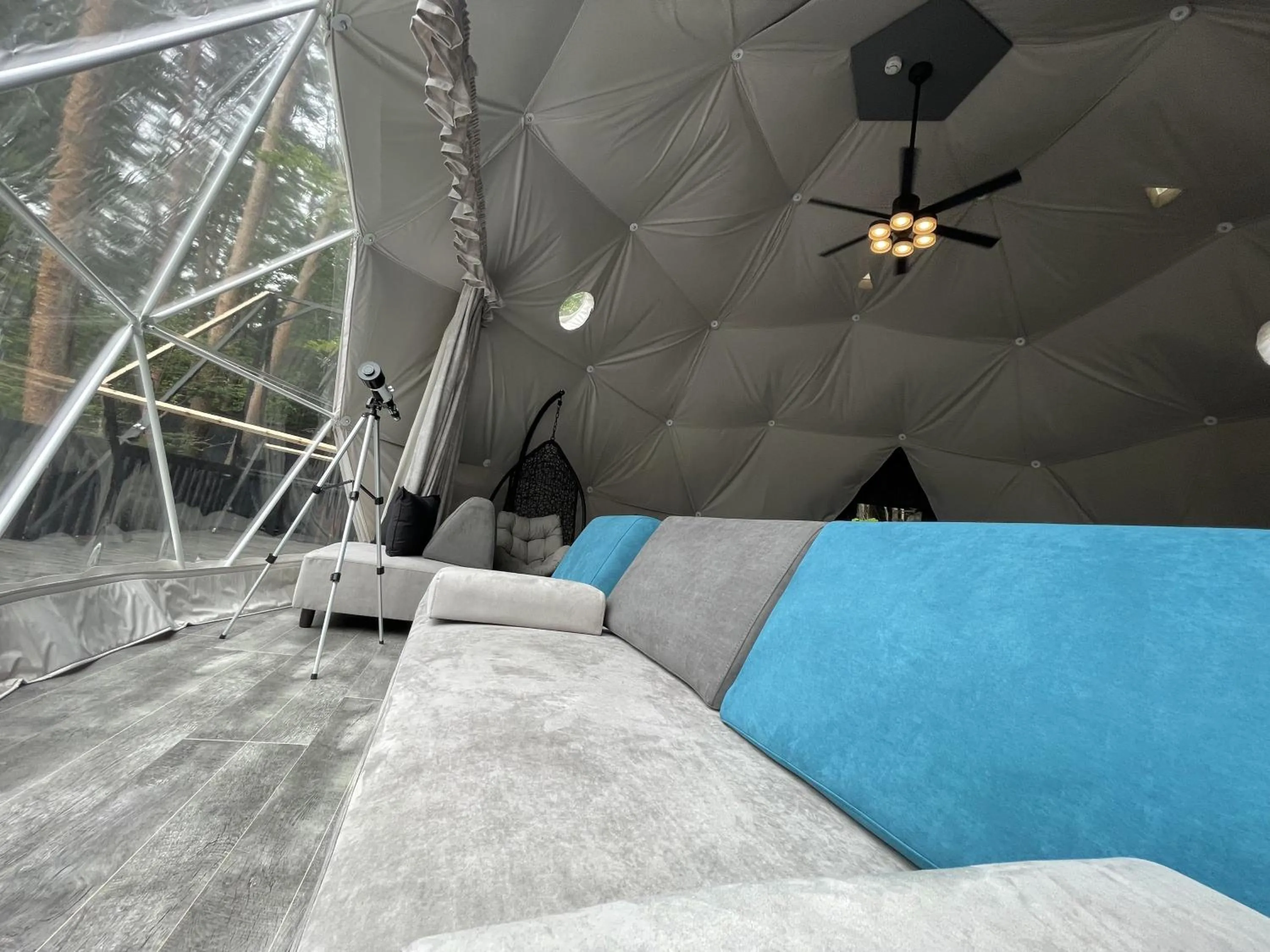 Seating area in TOCORO. Mt.Fuji CAMP&GLAMPING