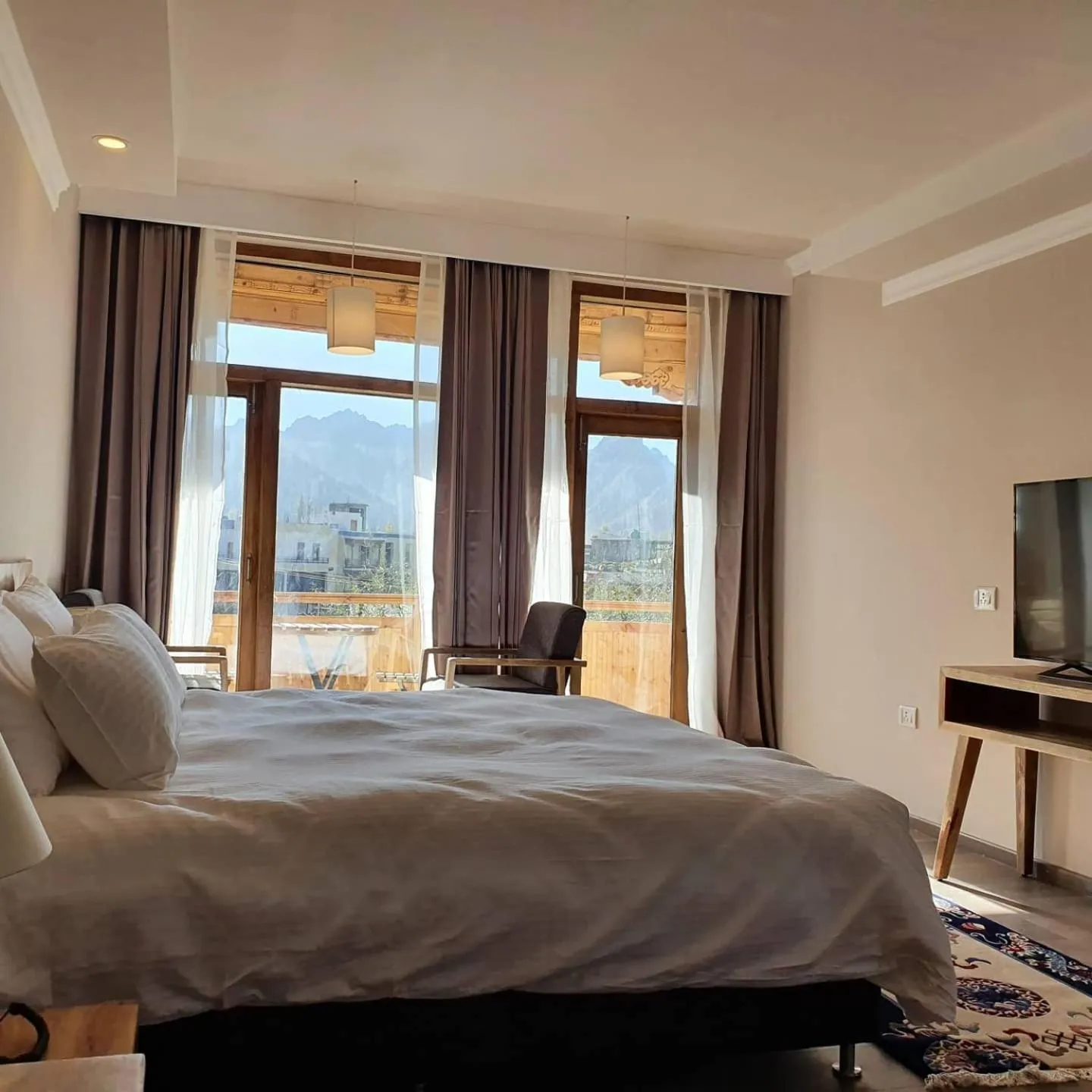 Bed in Hotel Amanthi Ladakh