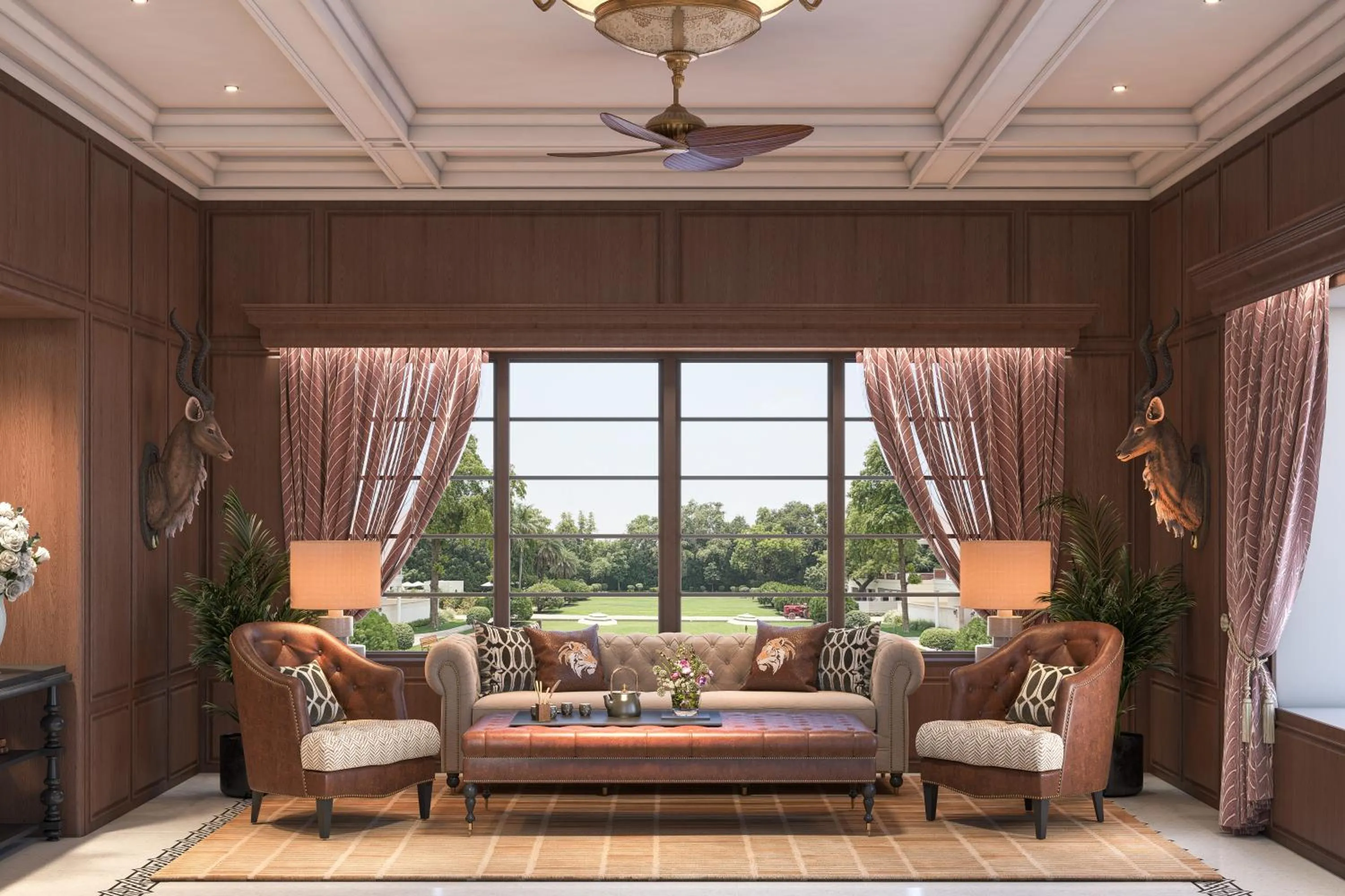 Lobby or reception in The Maharaja's Lodge, Ranthambore