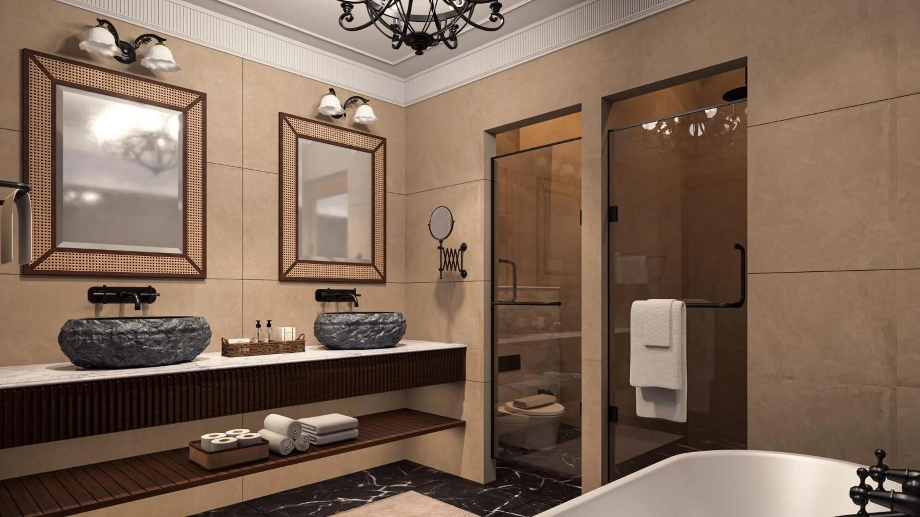 Bathroom in The Maharaja's Lodge, Ranthambore