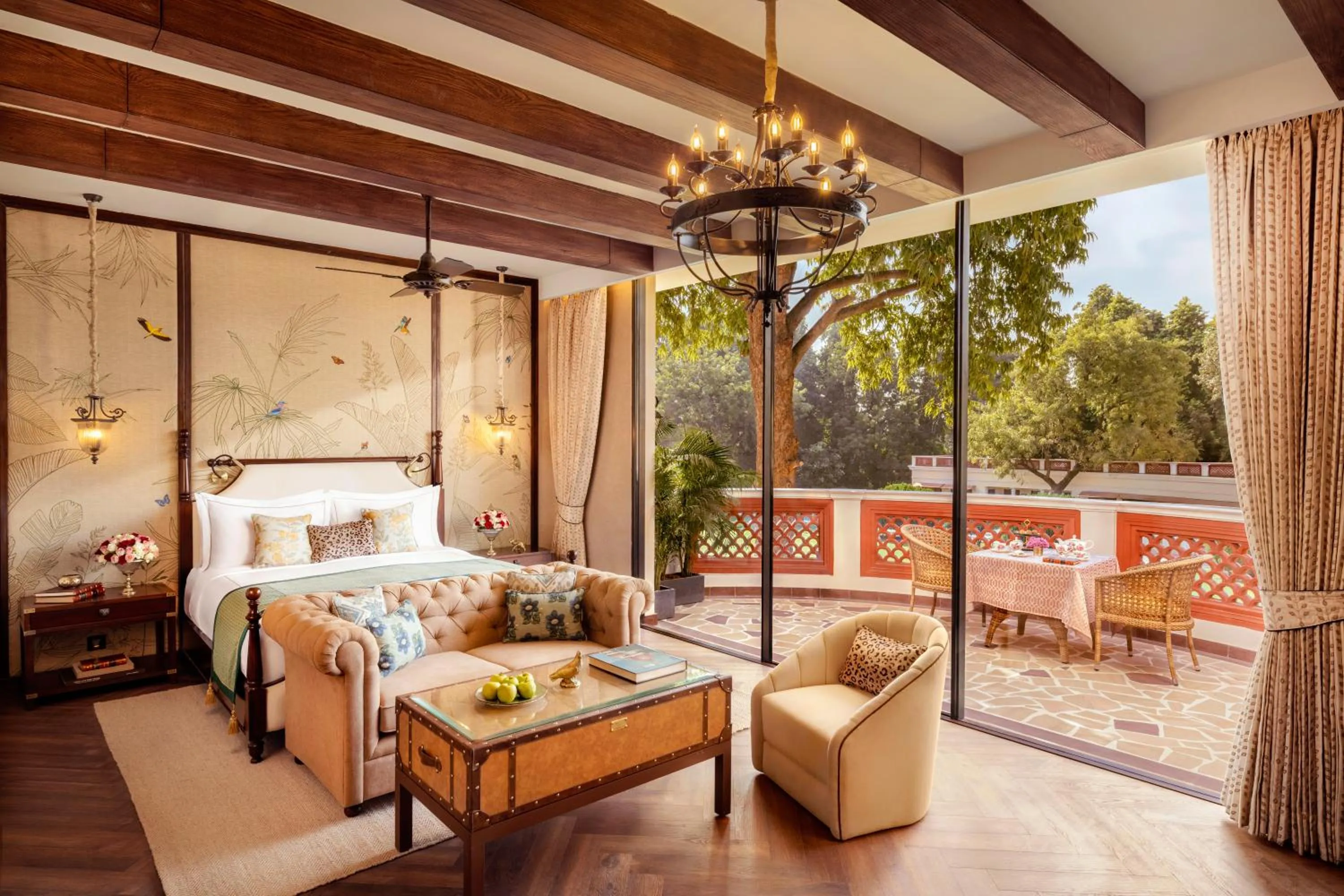 Bedroom in The Maharaja's Lodge, Ranthambore