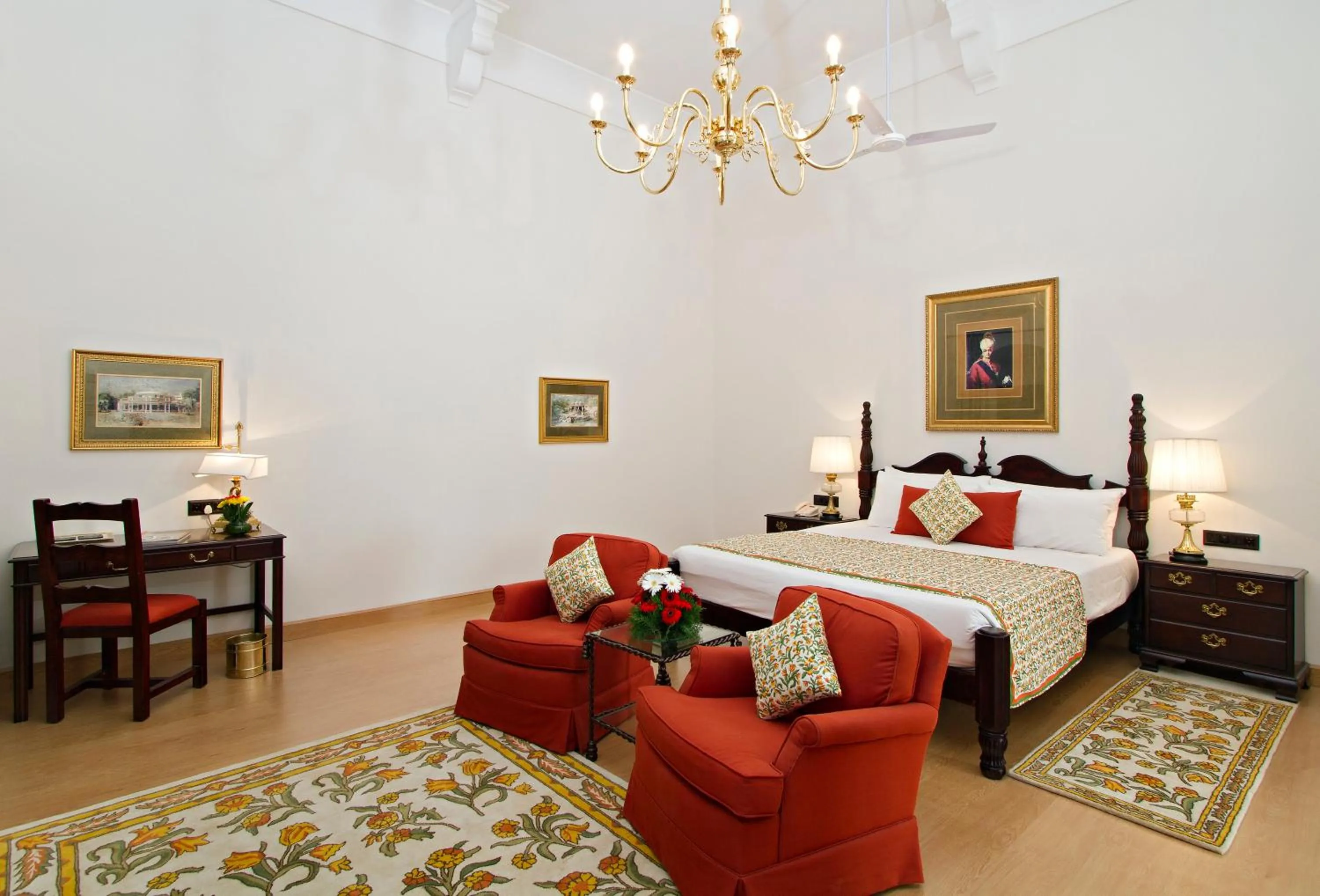 Bedroom, Bed in The Maharaja's Lodge, Ranthambore