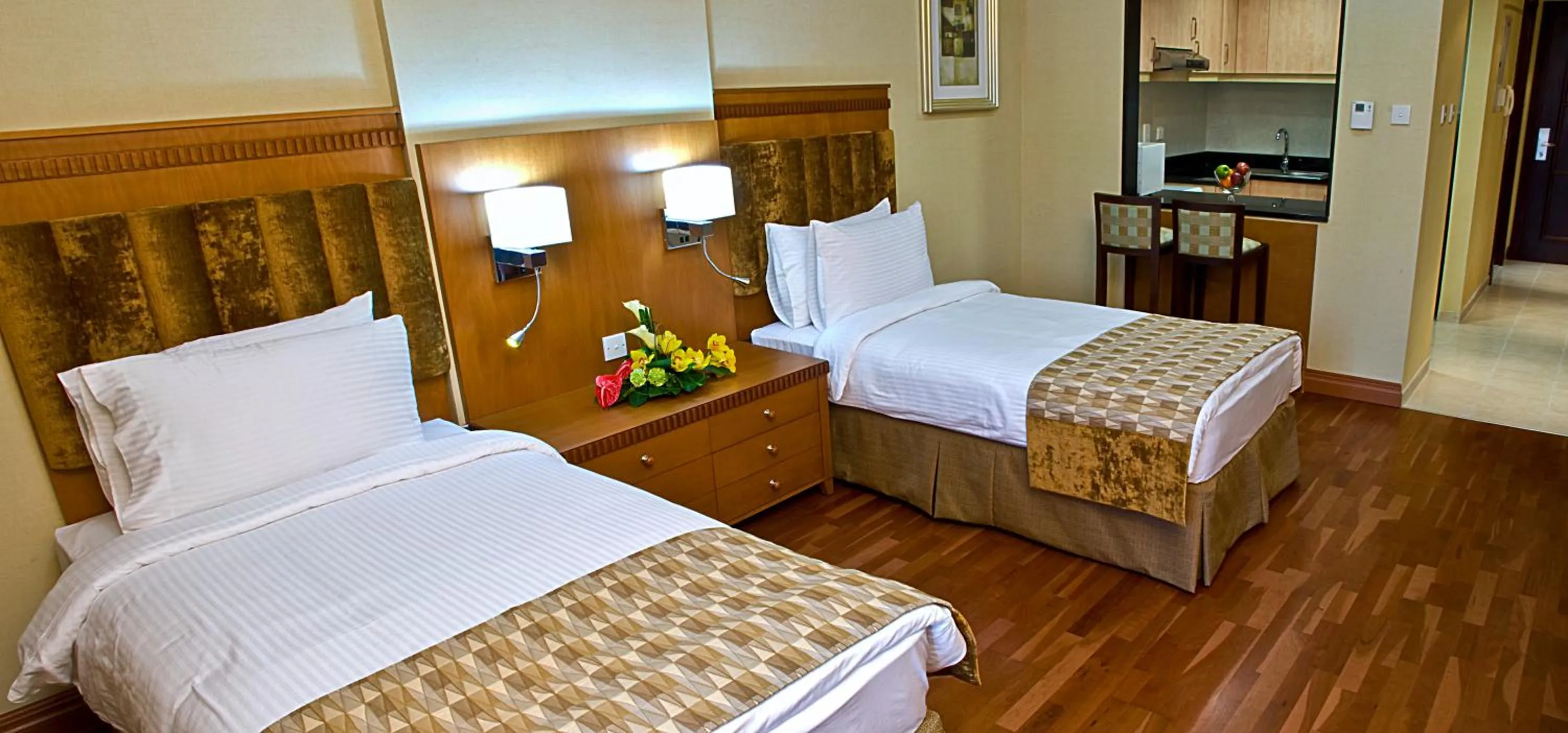 Bed in Chelsea Gardens Hotel Apartment