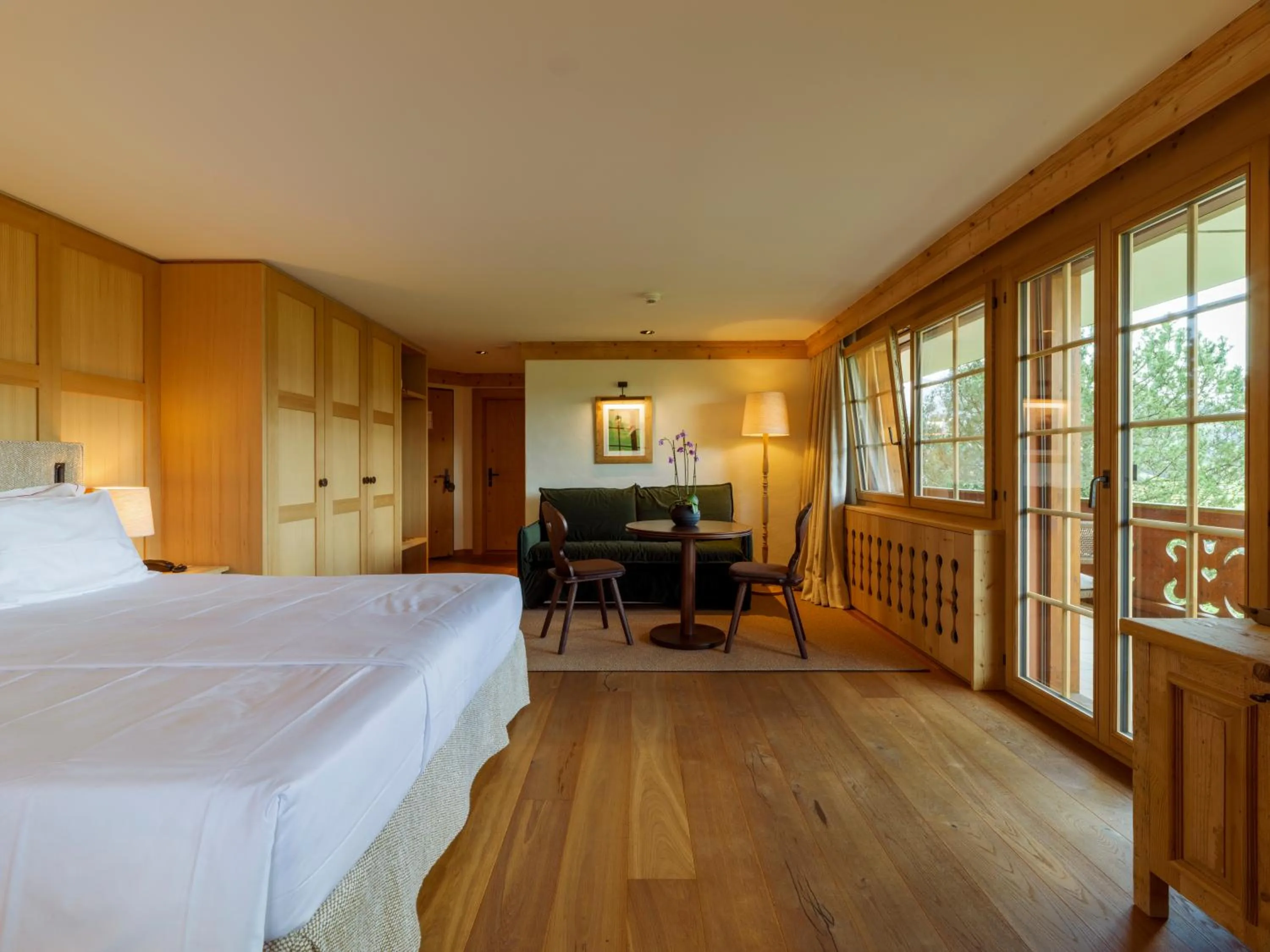 Bed in Hotel Le Grand Chalet Gstaad