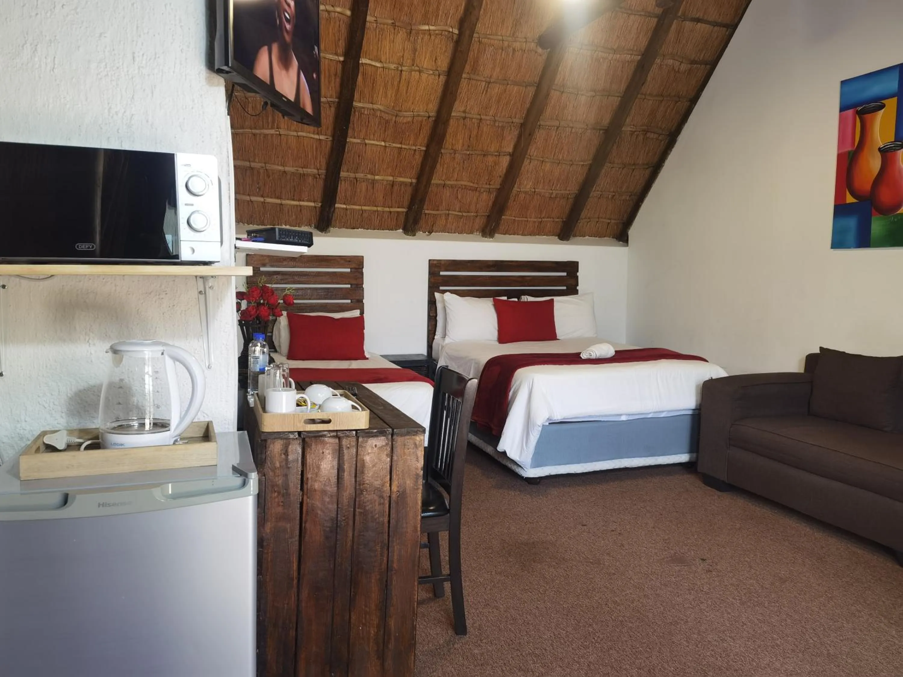 minibar, Bed in Libra Lodge & Spa - Randburg, Johannesburg