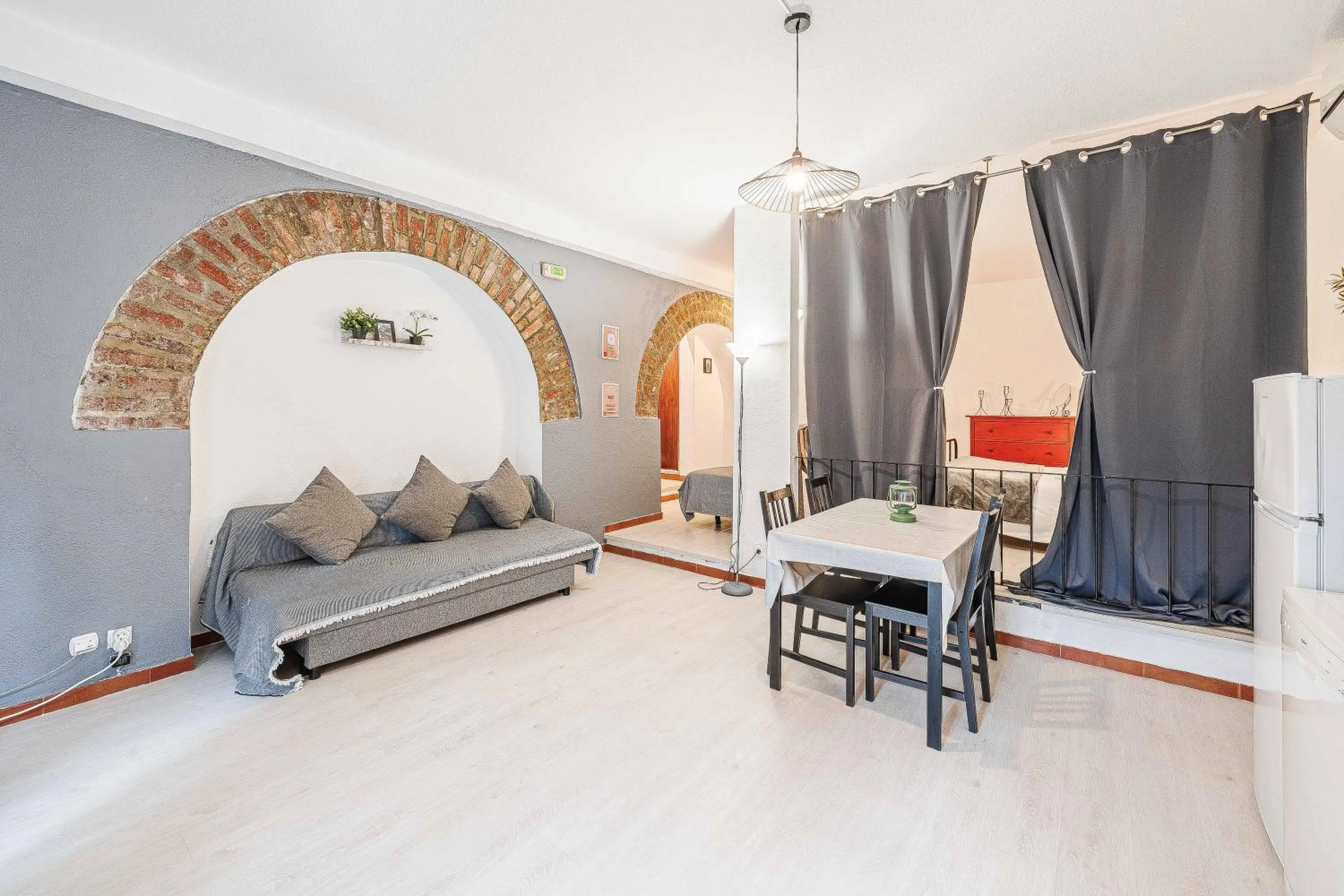 Seating area, Bed in Casas da Biquinha