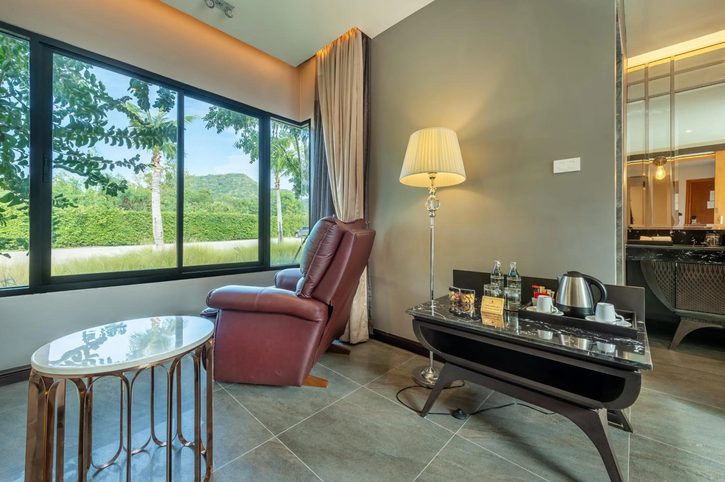 Seating area in Phukalini Luxury Pool Villa & Onsen