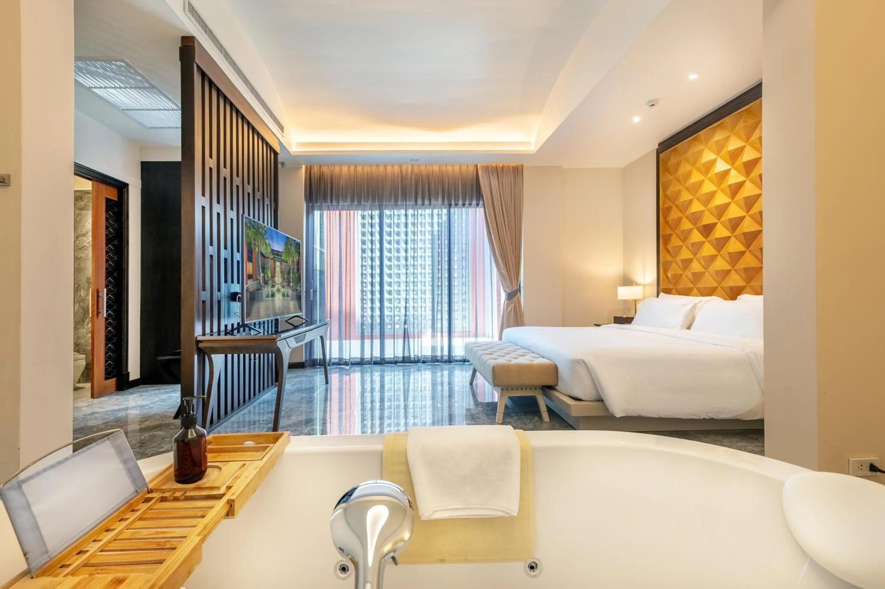 Bathroom, Bed in Phukalini Luxury Pool Villa & Onsen