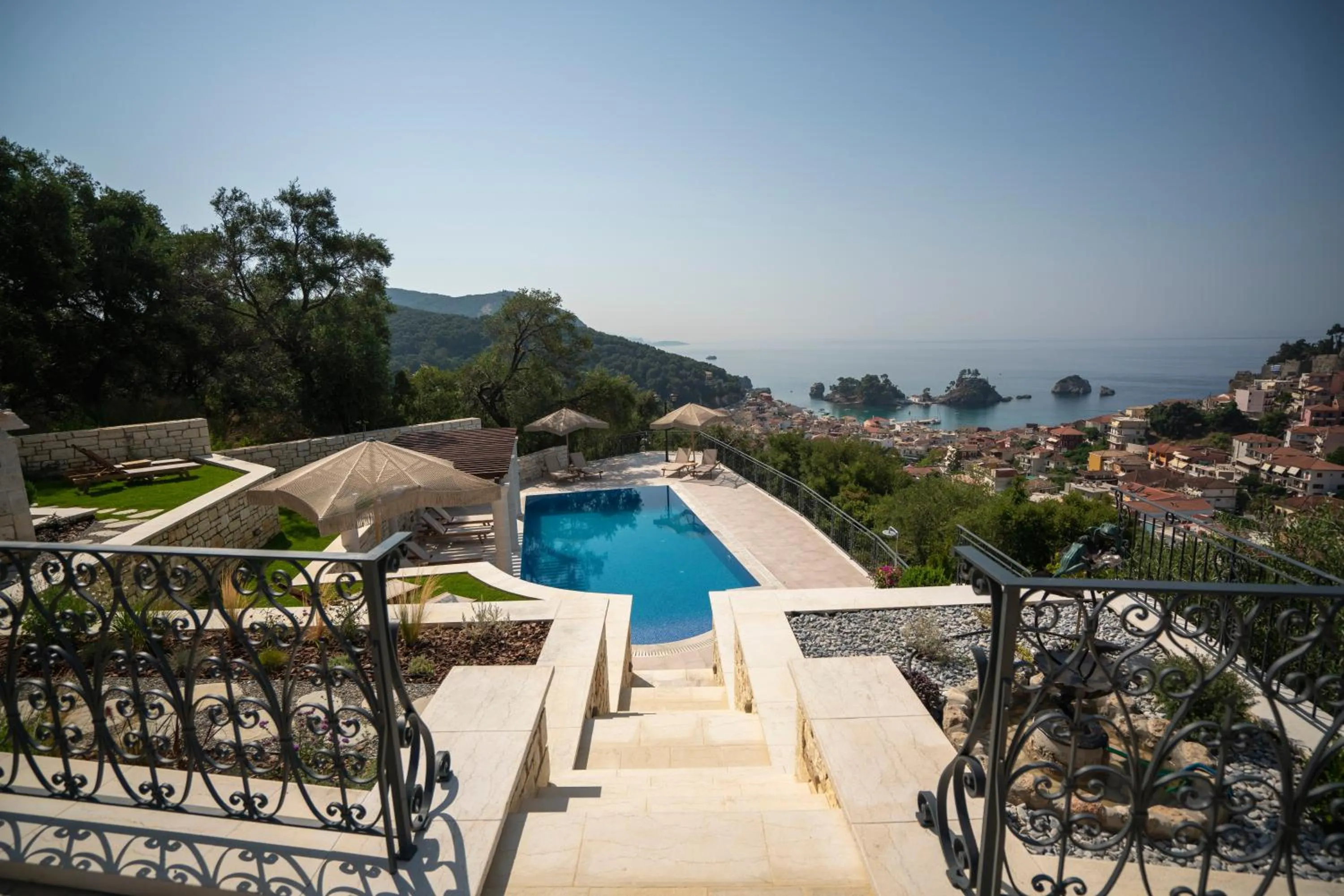 Pool view in Elysium Living Parga
