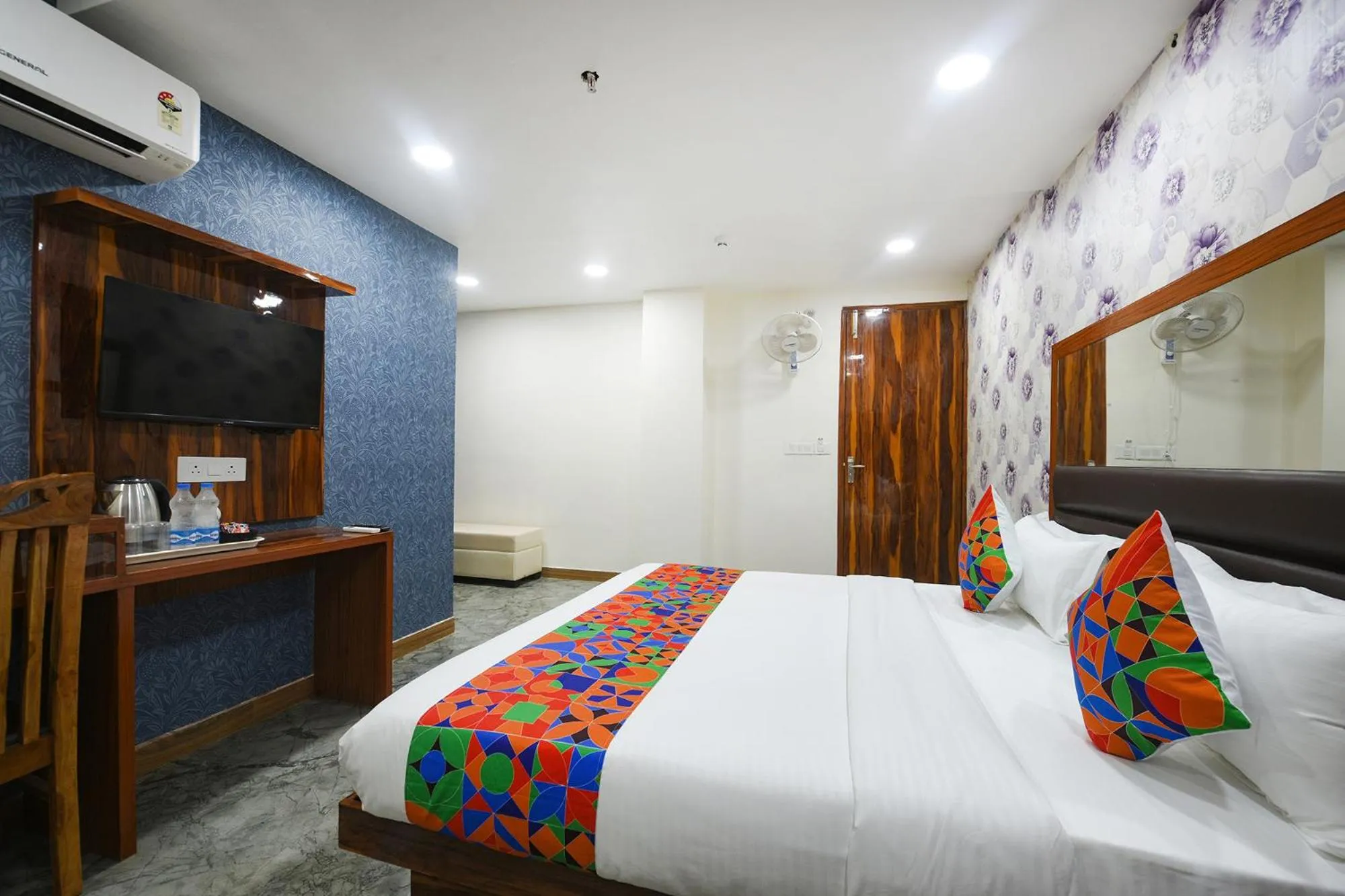Bed in FabHotel Mona Continental - Nr Laxmi Nagar IT Hub