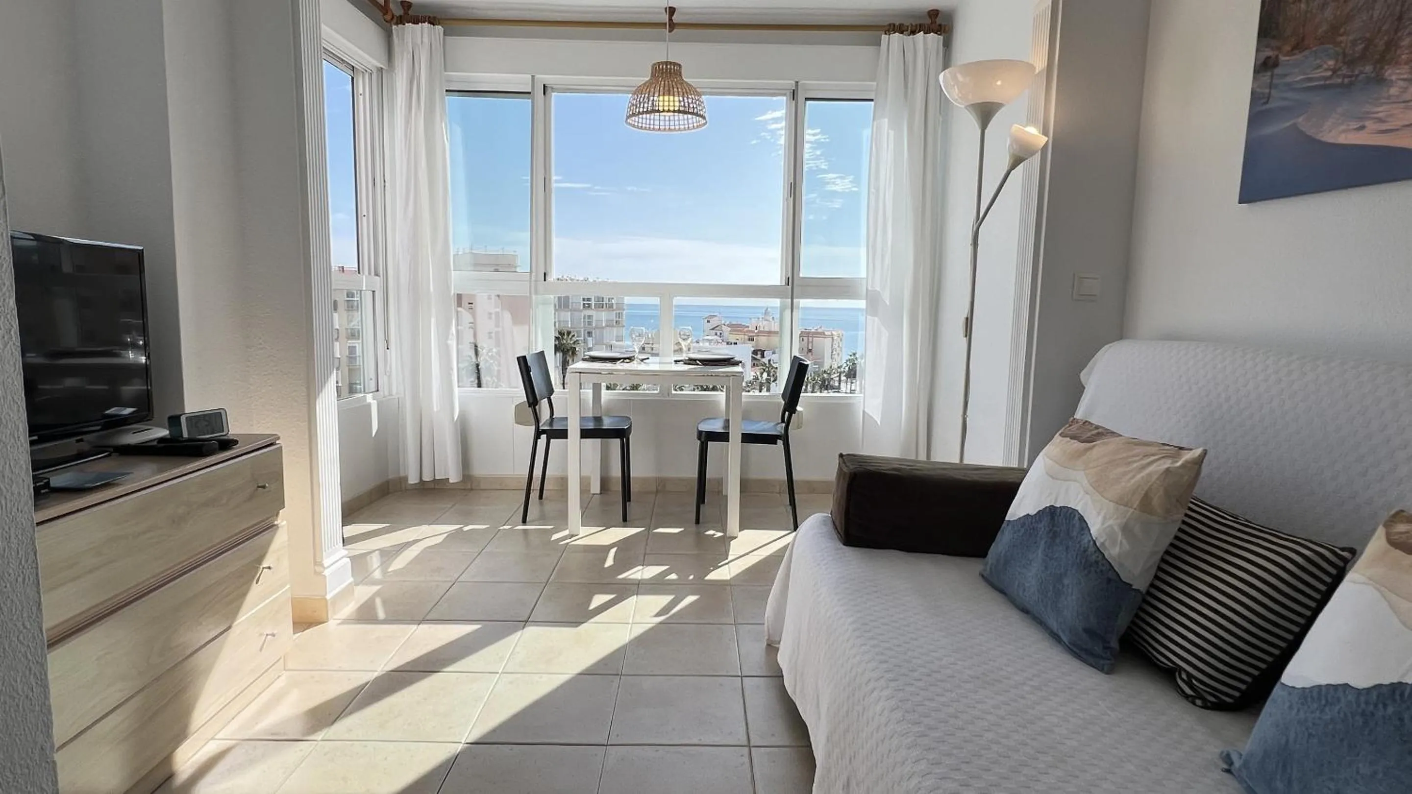 Living room in Carabela-C704 Few steps from the beach, sand and pool Nerja