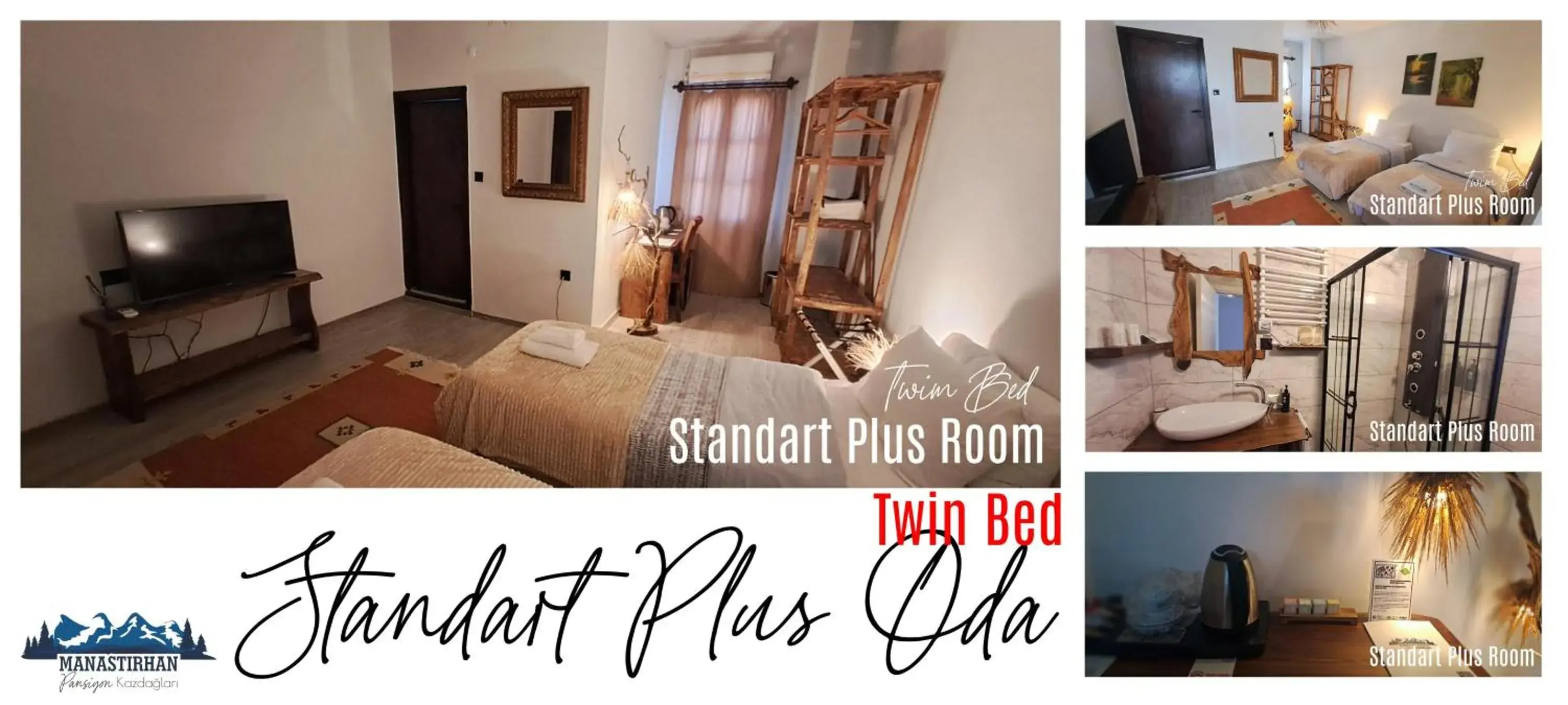 Large Double or Twin Room in Manastırhan Otel Kazdağları Large Double or Twin Room in Manastırhan Otel Kazdağları