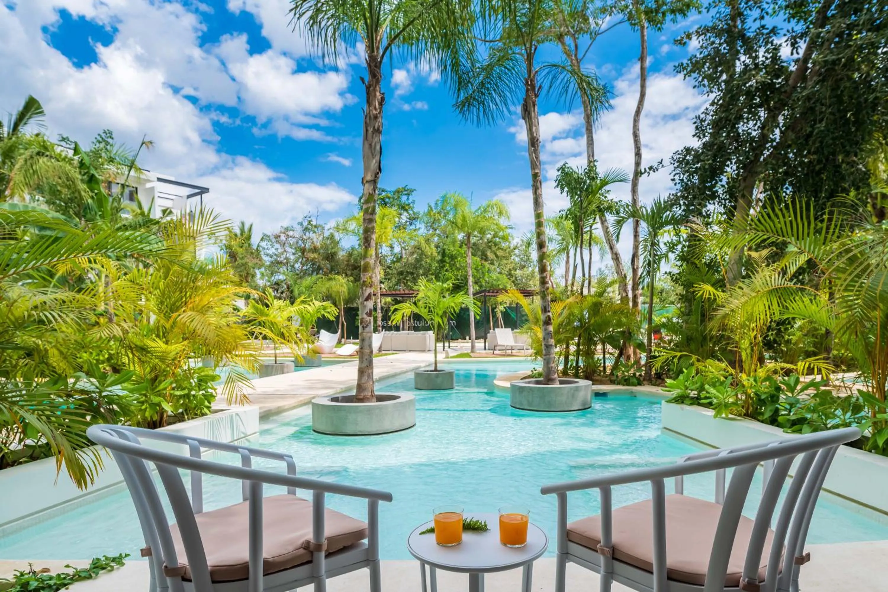 Pool view in Central Park Lagunas by Sandy Powerful