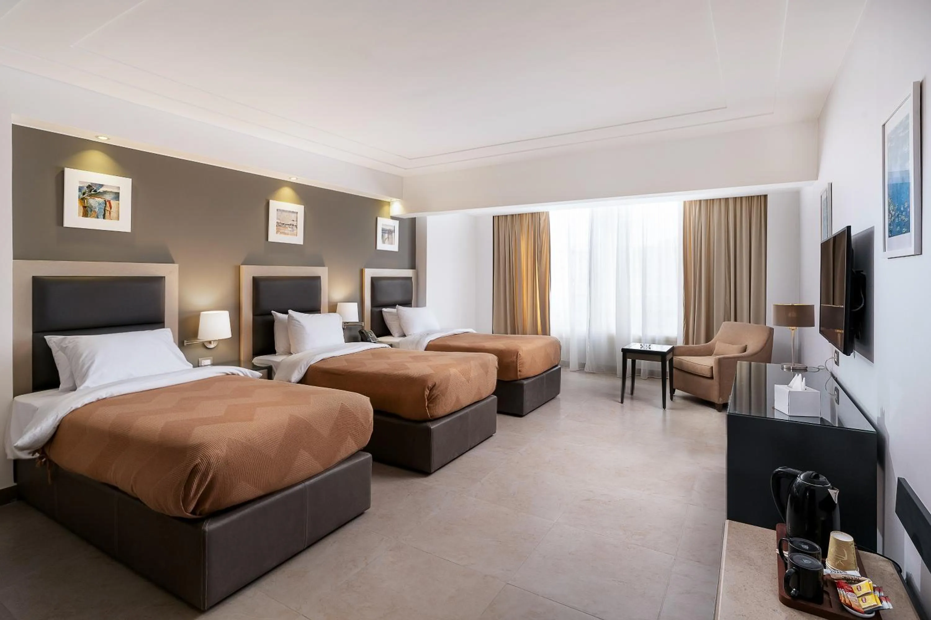 Bed in Rhactus Hotel, New Alamein