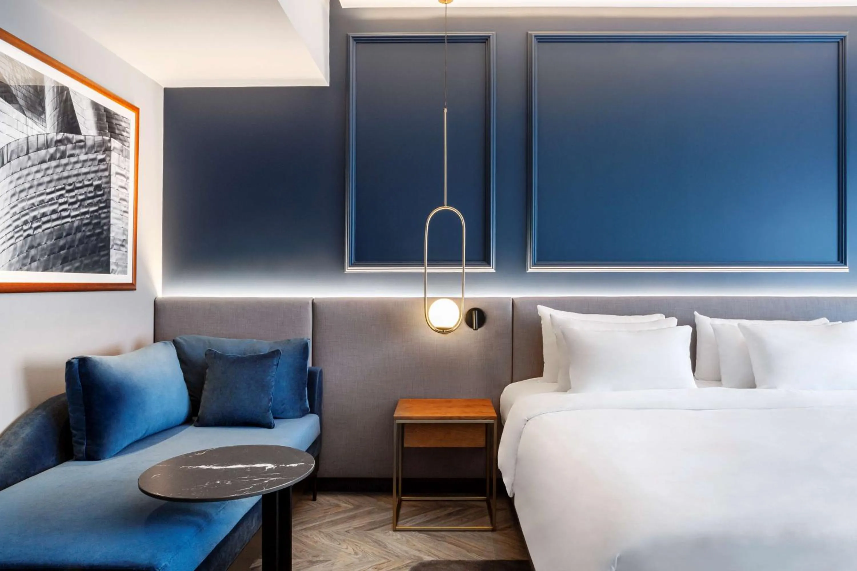 Decorative detail, Bed in Radisson Collection Bilbao