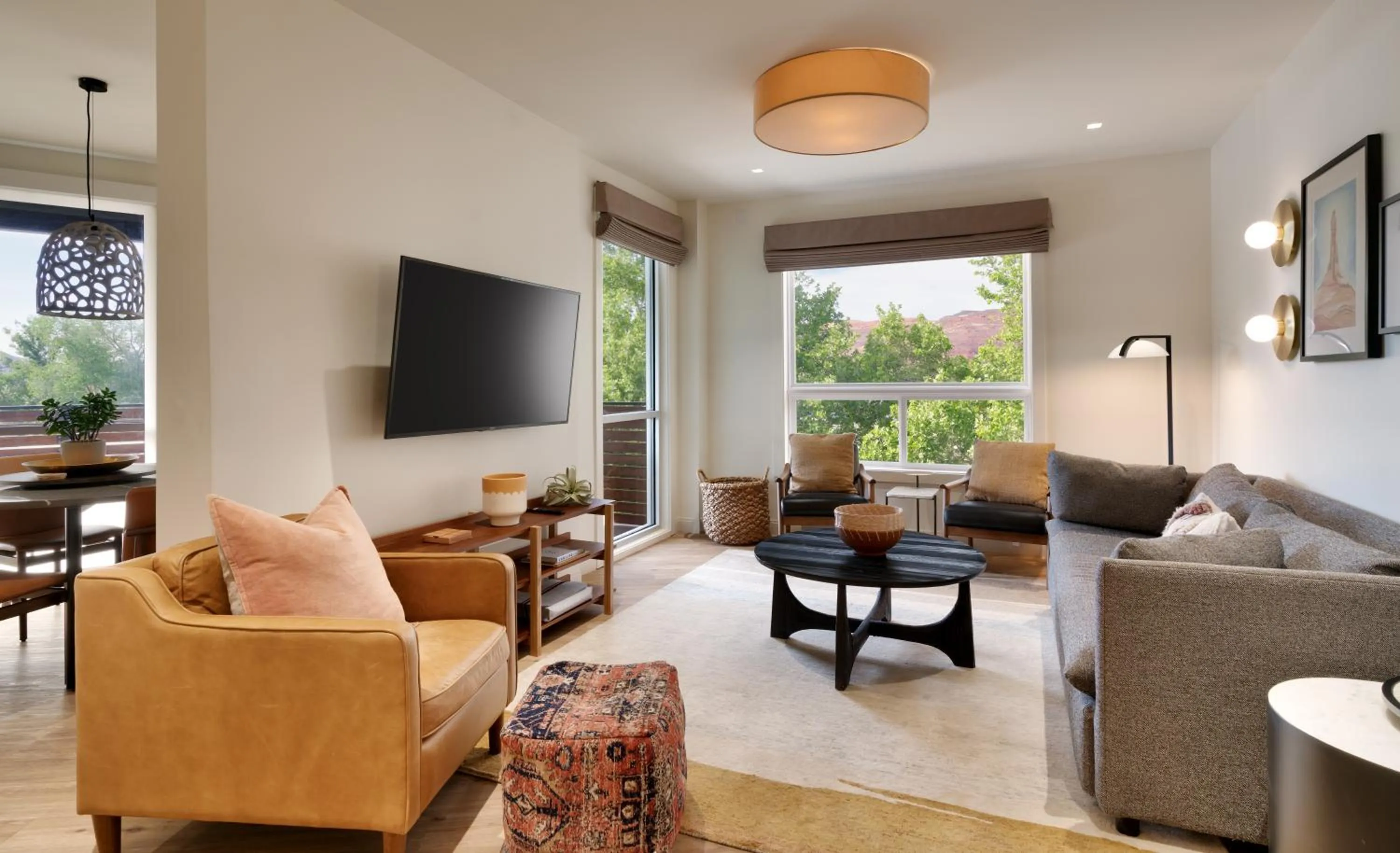 Living room in Gravity Haus Moab