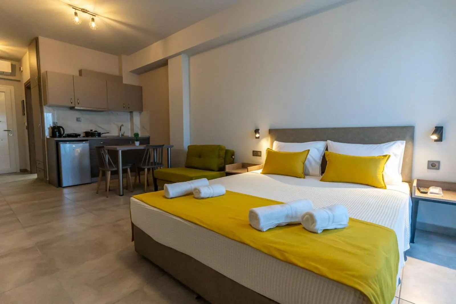 Bed in AURA APARTMENTS
