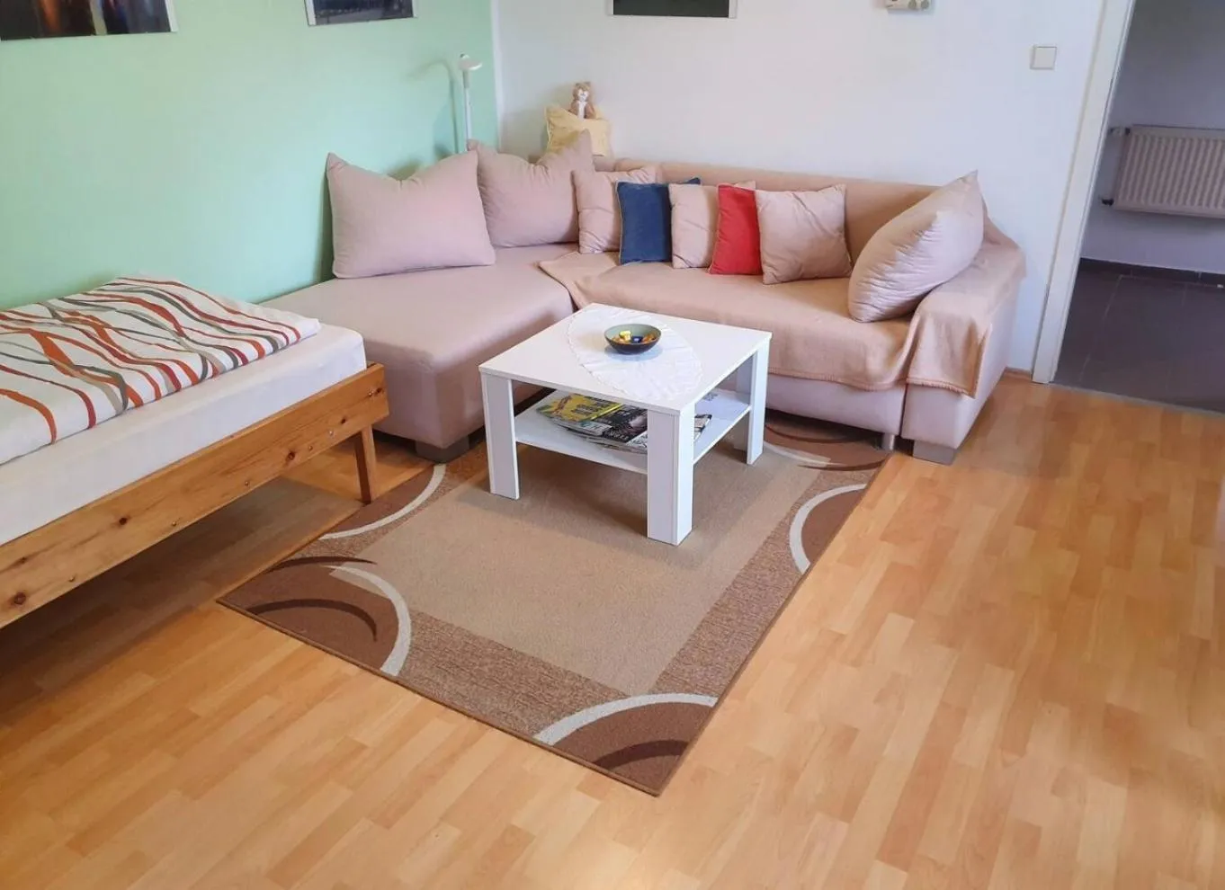 Living room, Bed in Haus im Grünen