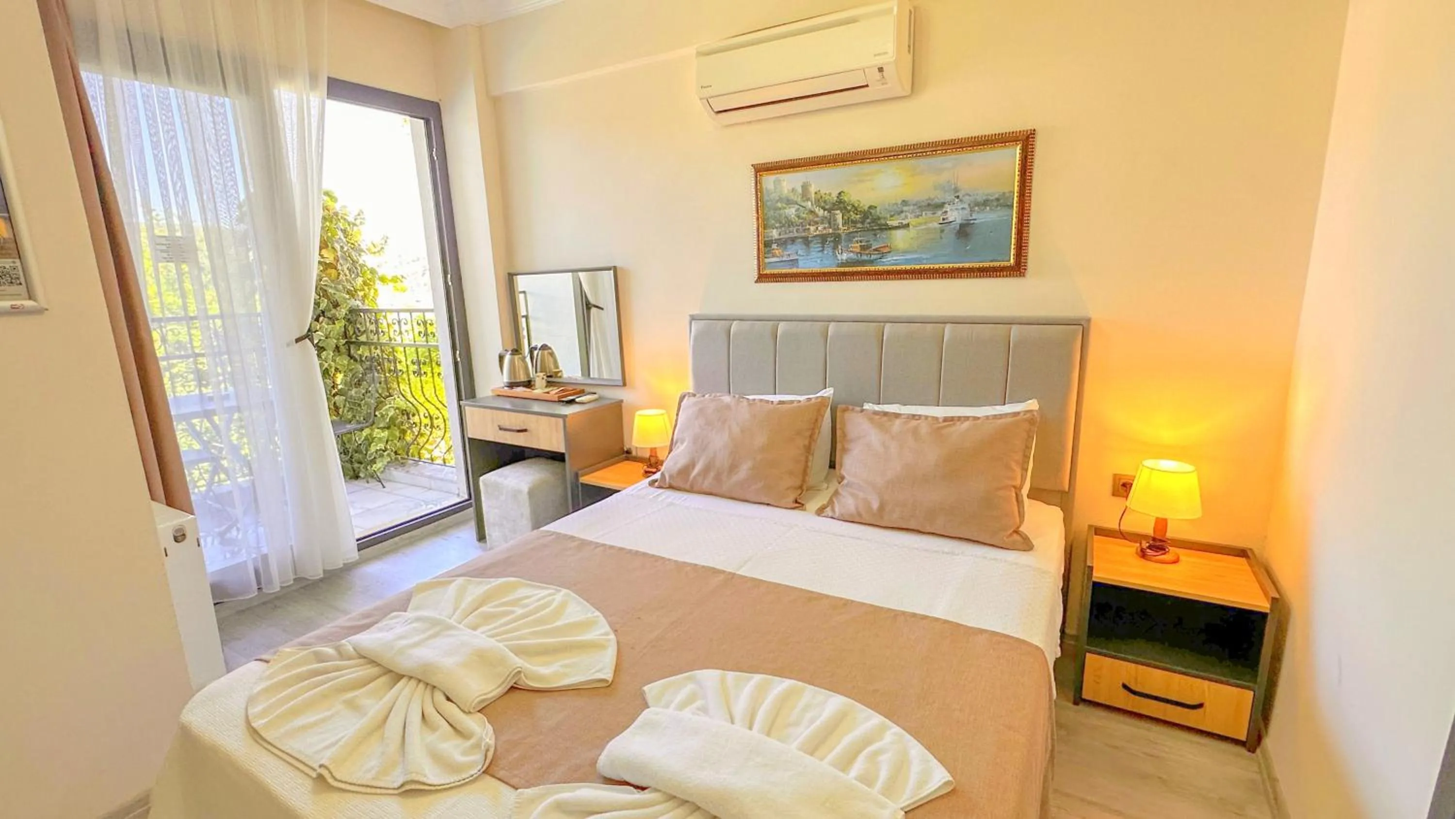 Bed in Mykonut Boutique Suites