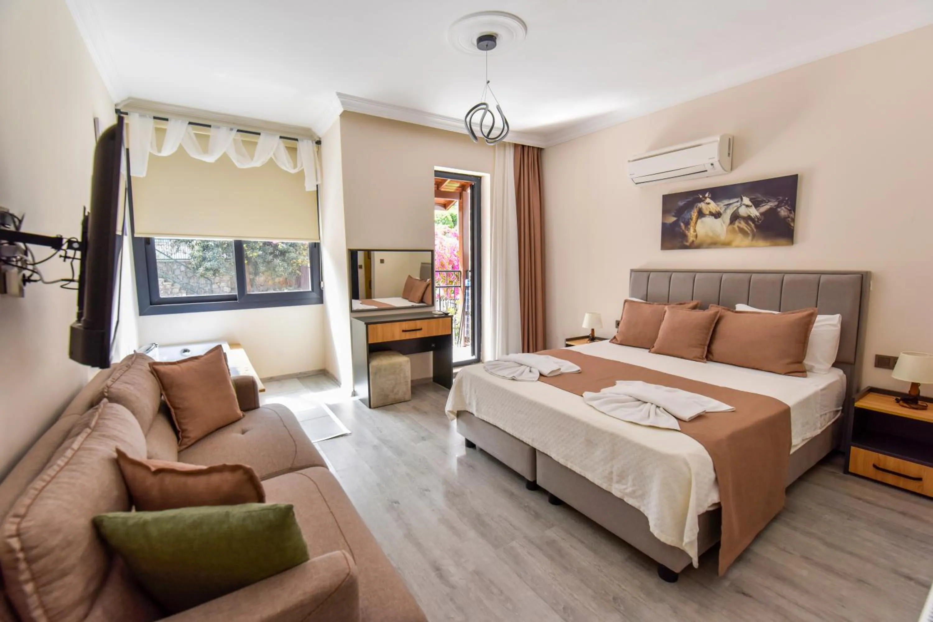 Bed in Mykonut Boutique Suites