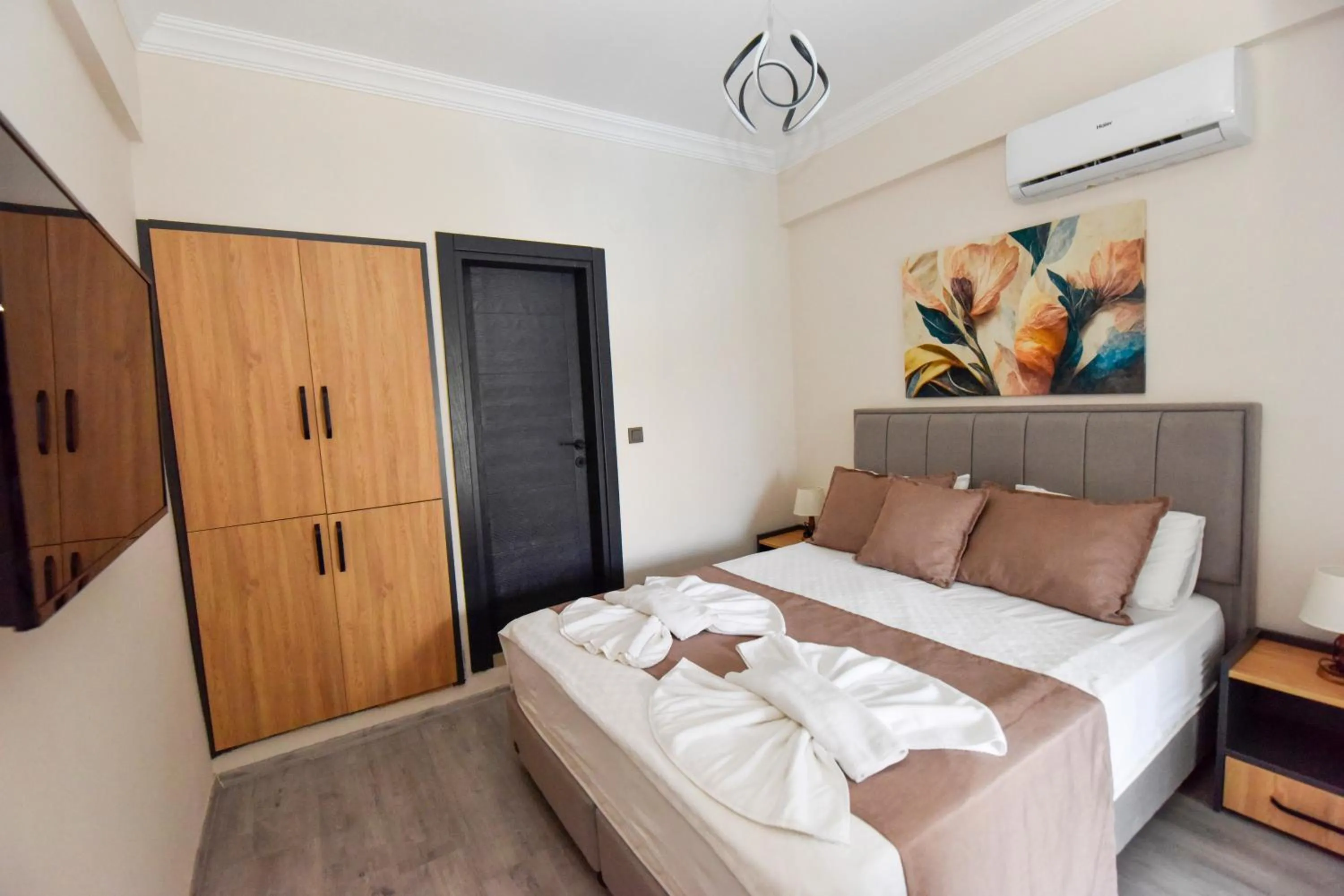 Bed in Mykonut Boutique Suites