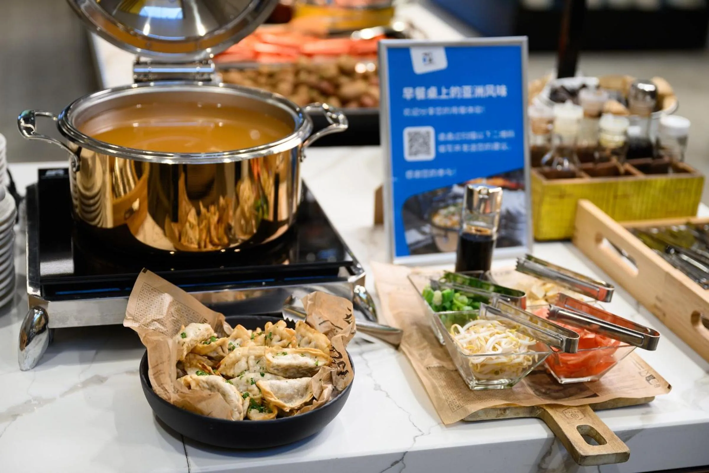 Asian breakfast in Danubius Hotel Arena