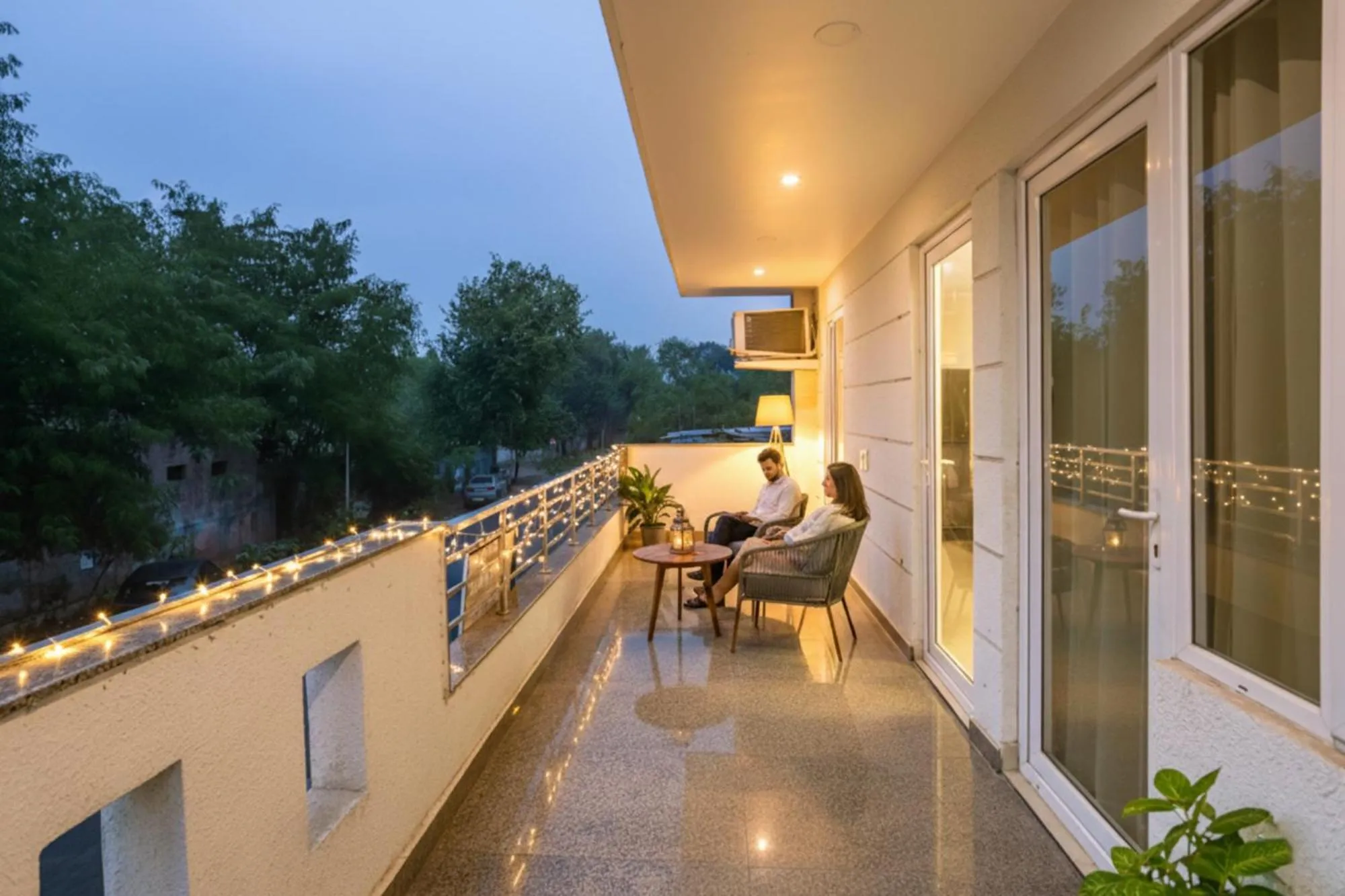 Balcony/Terrace in FabHotel White House BNB - Nr Yashobhoomi Convention Centre