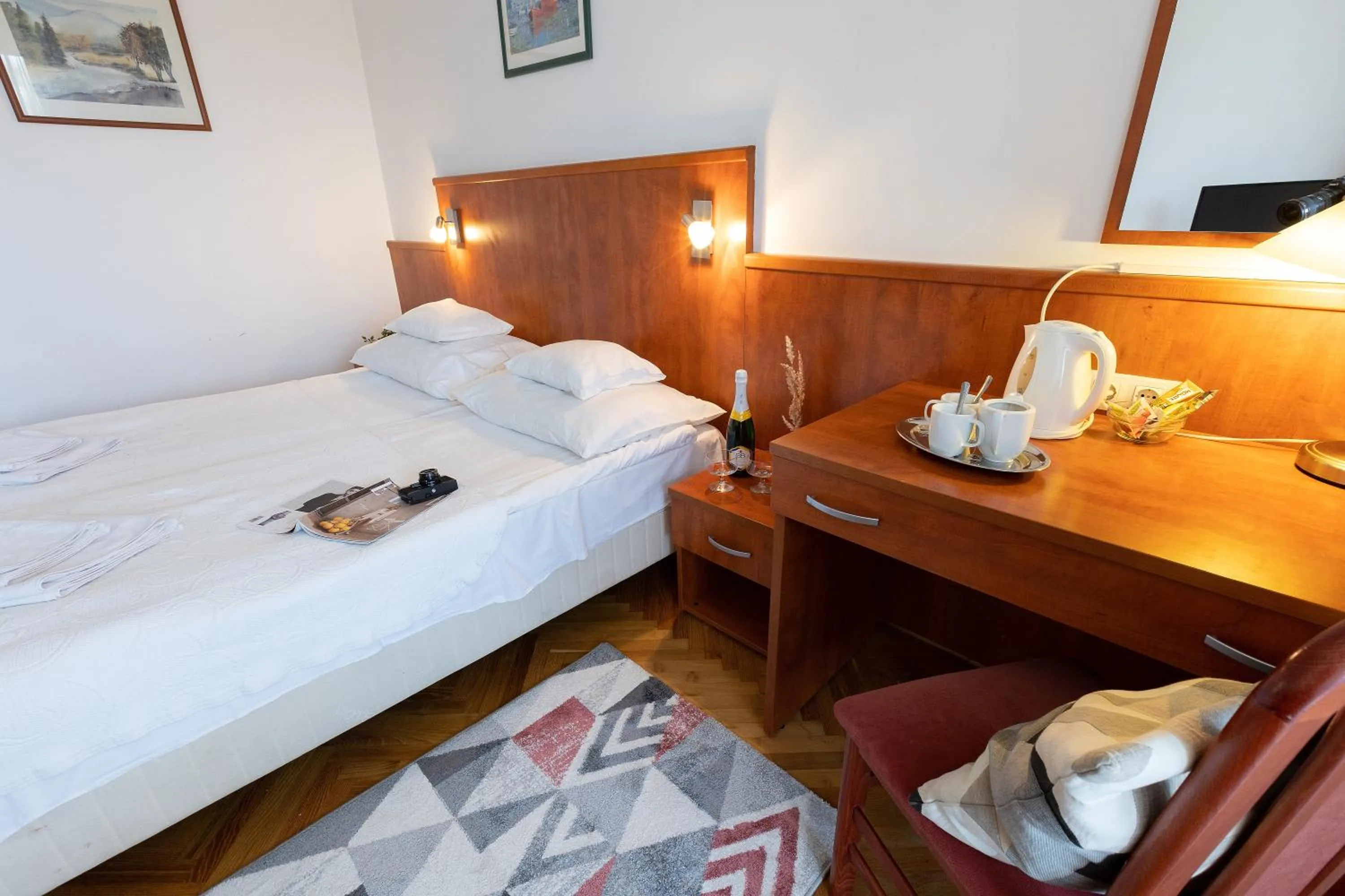 Bed in HELIOS Hotel Apartments