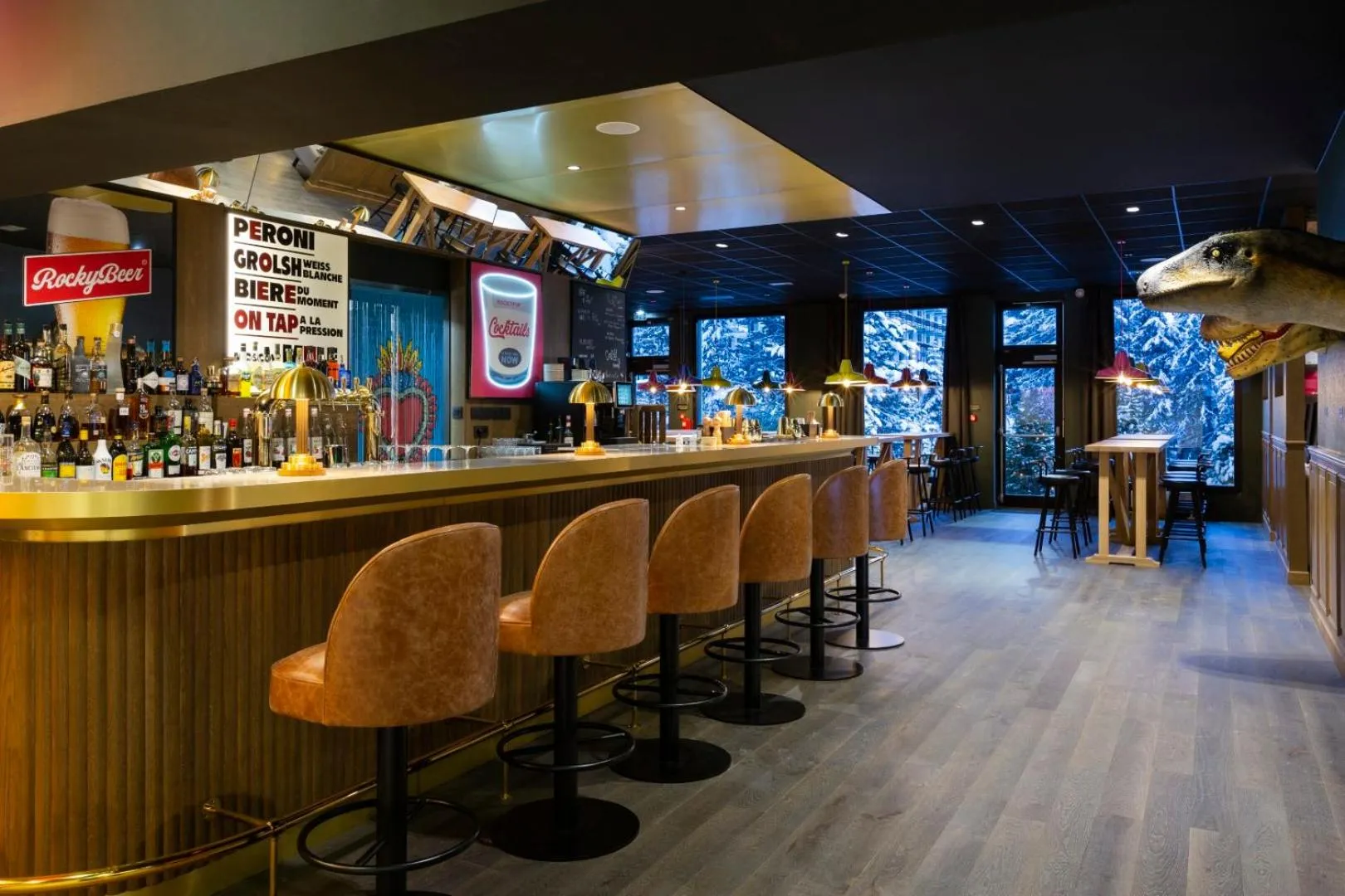 Lounge or bar in RockyPop Flaine Appartements & Spa