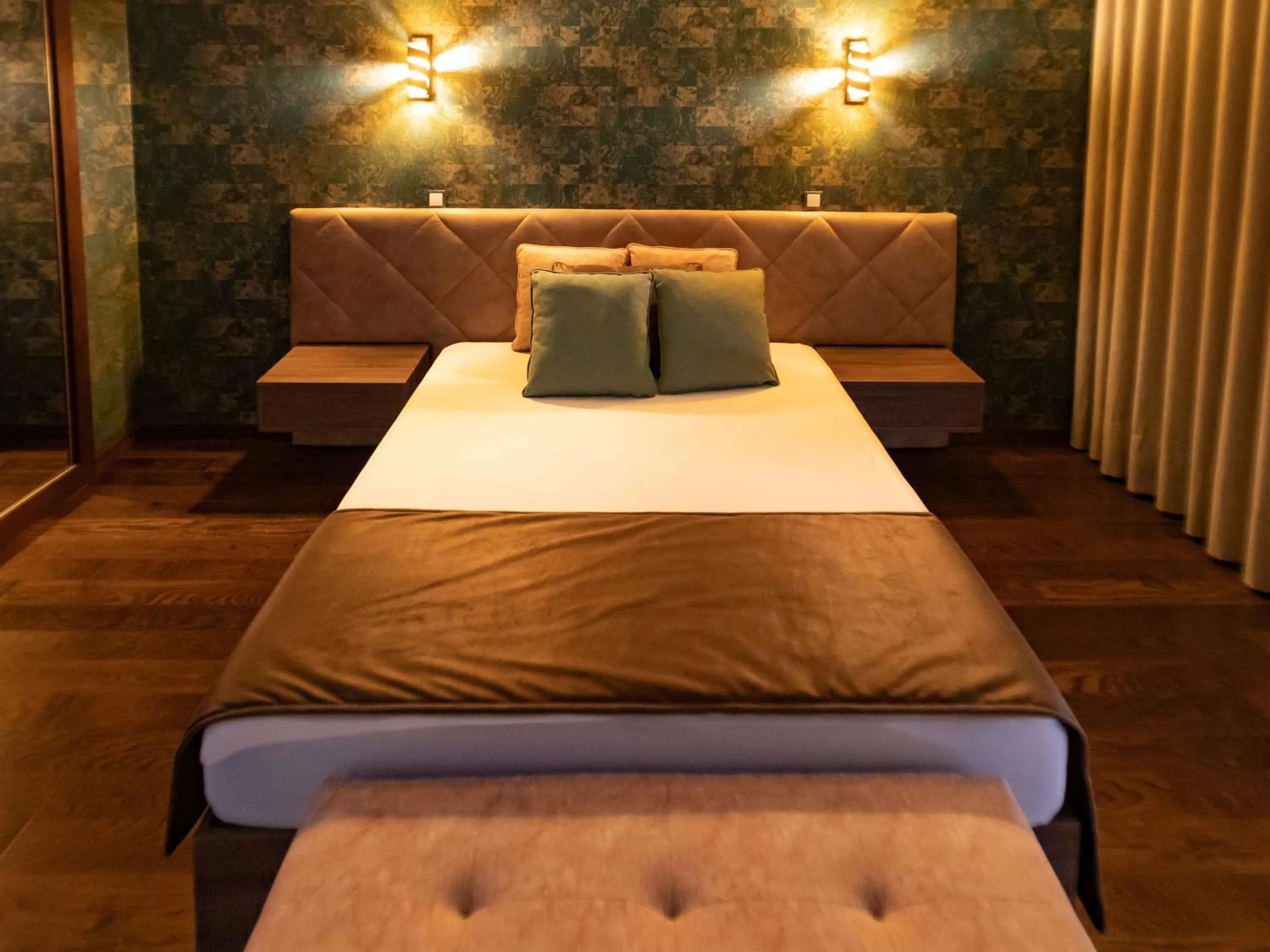 Bed in Golden Mirror