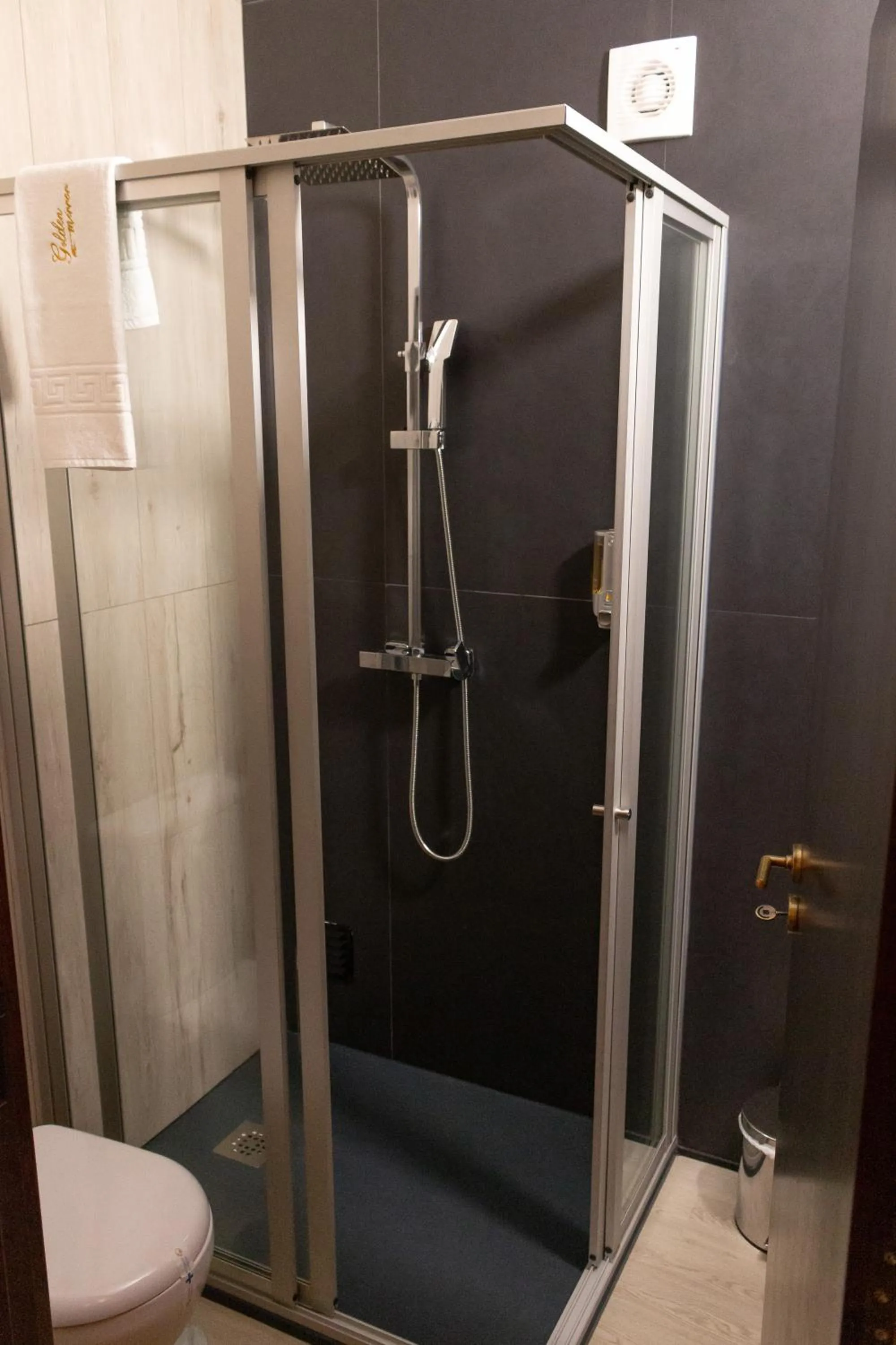 Bathroom in Golden Mirror