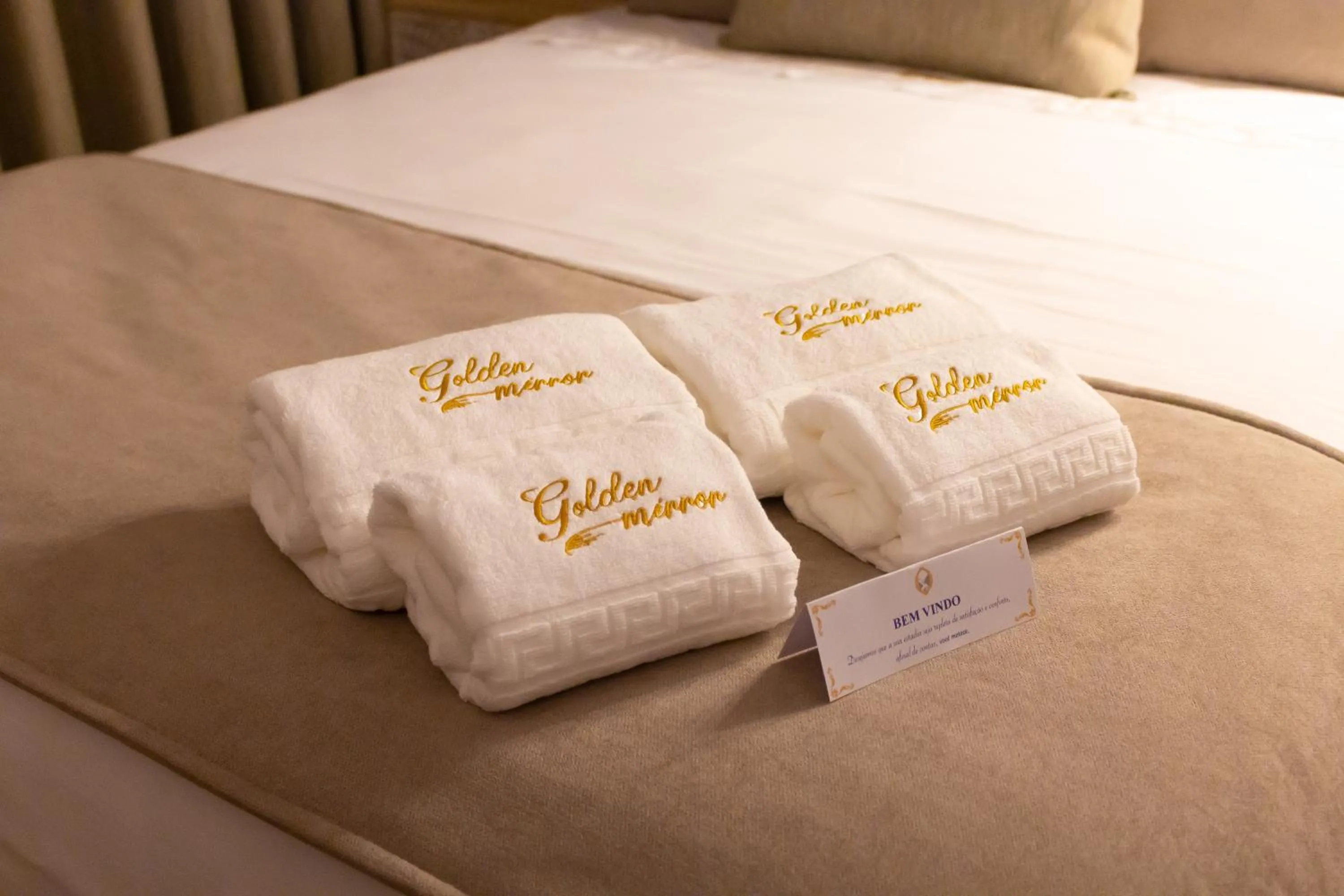 Bed in Golden Mirror