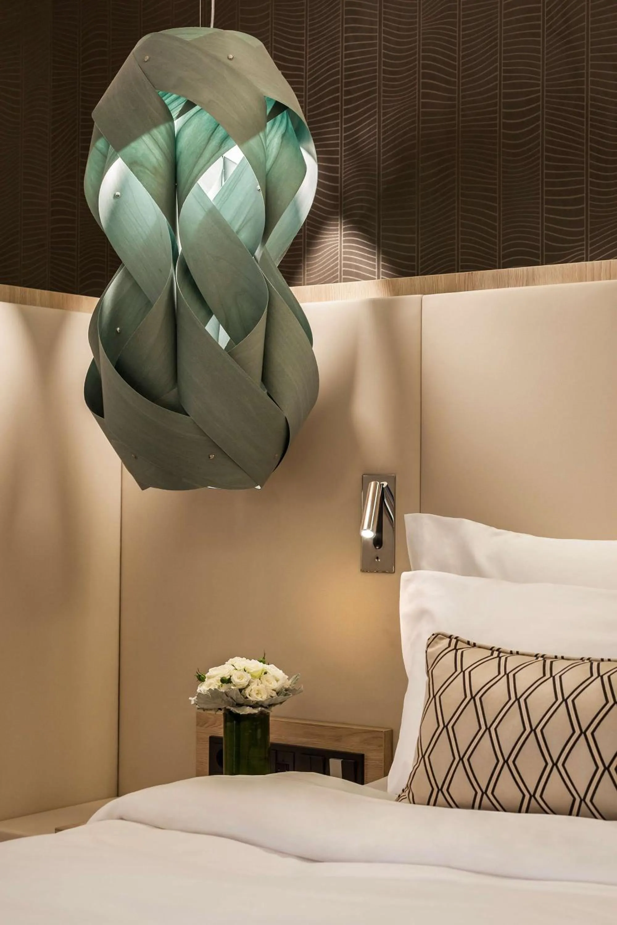 Decorative detail, Bed in Radisson Blu Béke Hotel, Budapest