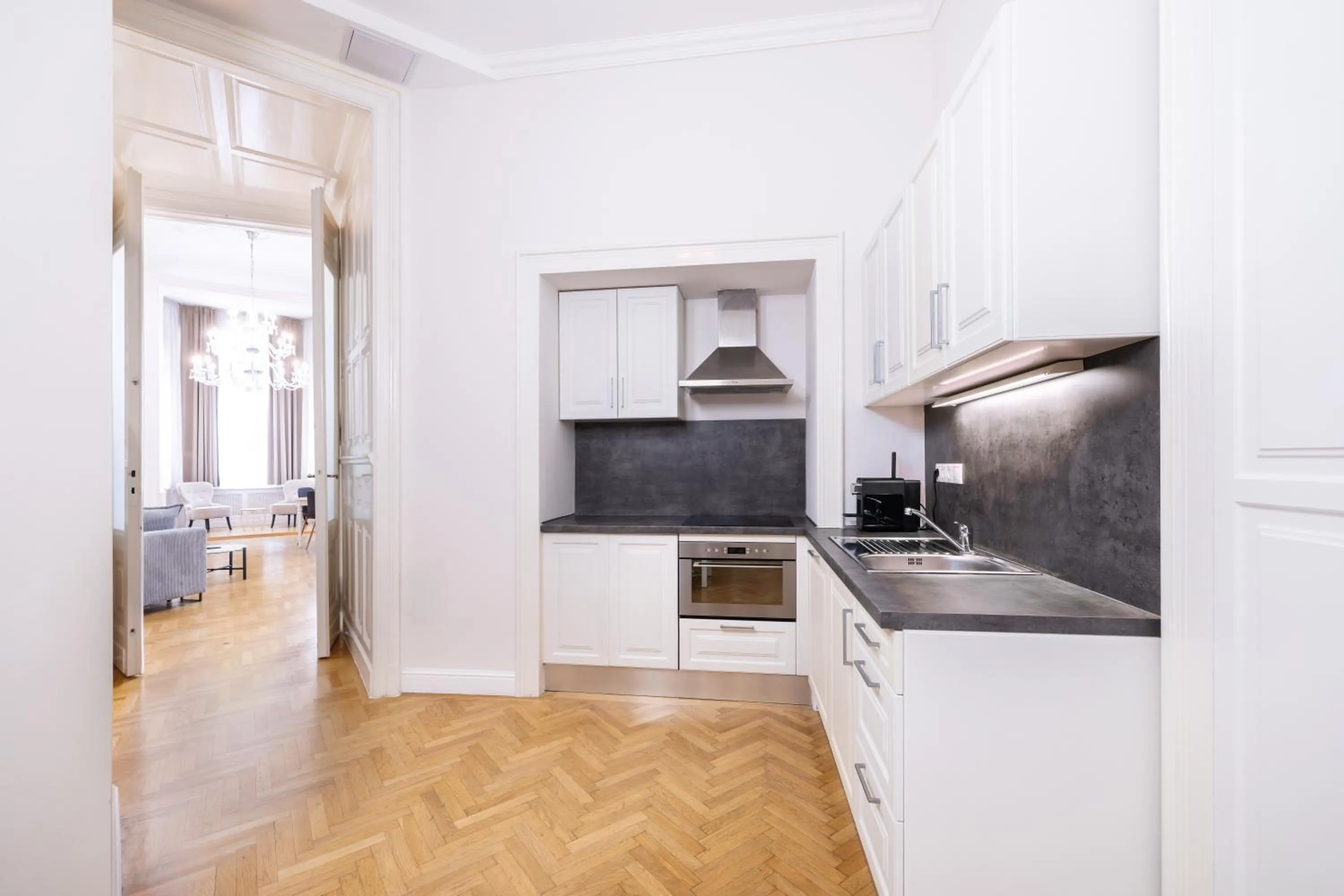 Kitchen or kitchenette in City Hotel Matyas