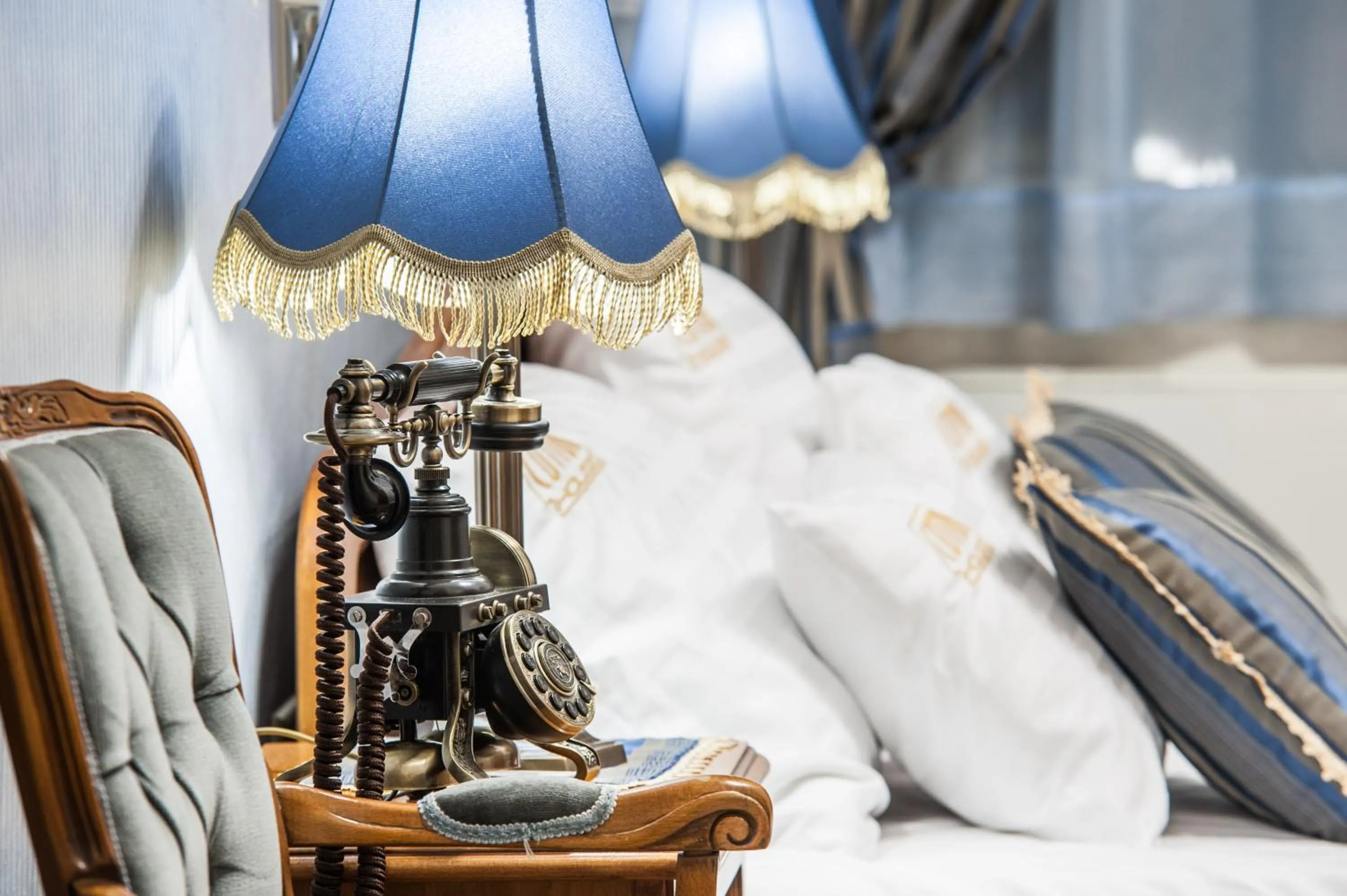 Decorative detail, Bed in Cotton House Hotel Budapest