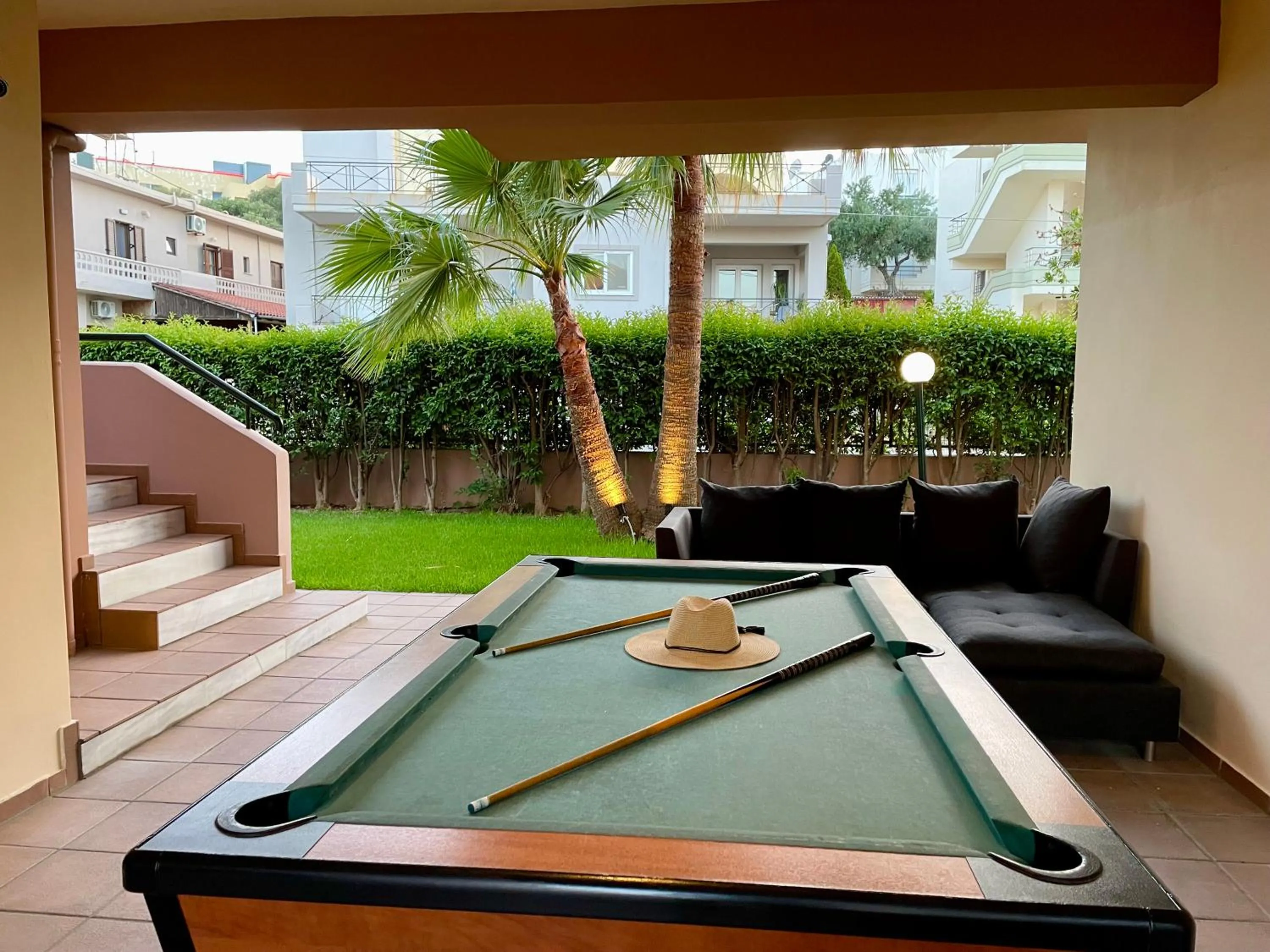 Patio in Theos Holidays Apartments