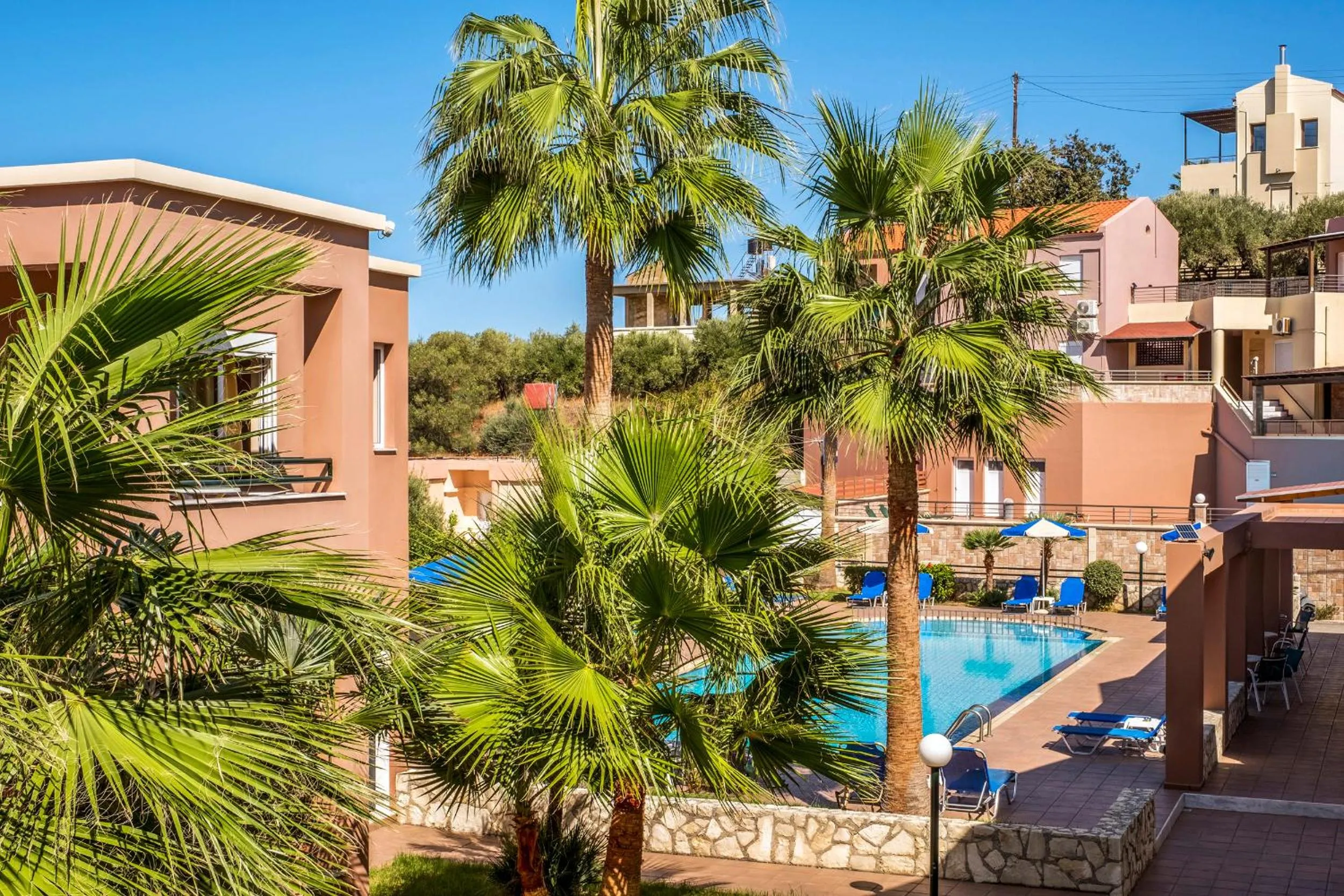 Garden view in Theos Holidays Apartments