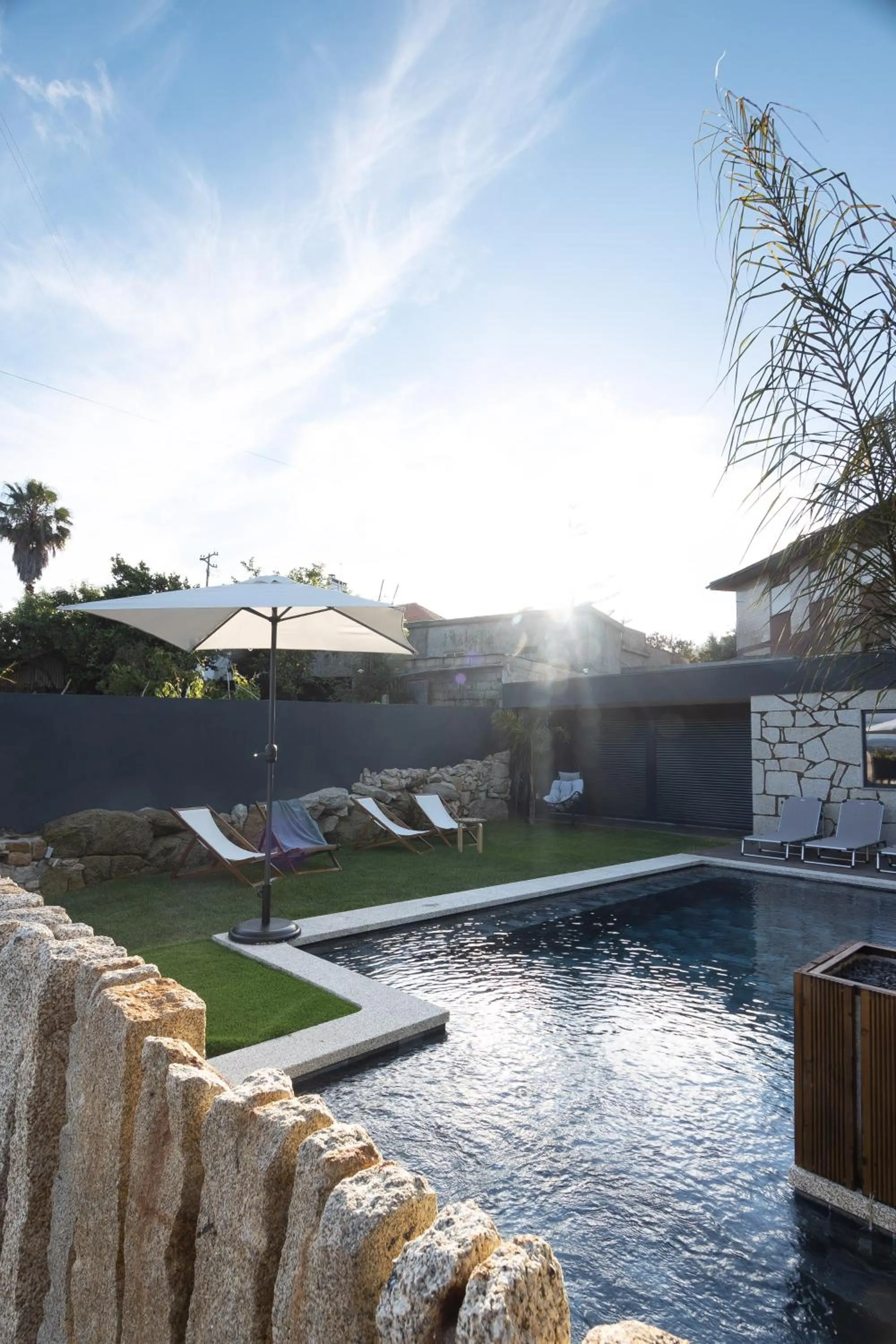 Pool view in Abraços dos Avós - Casas de aldeia