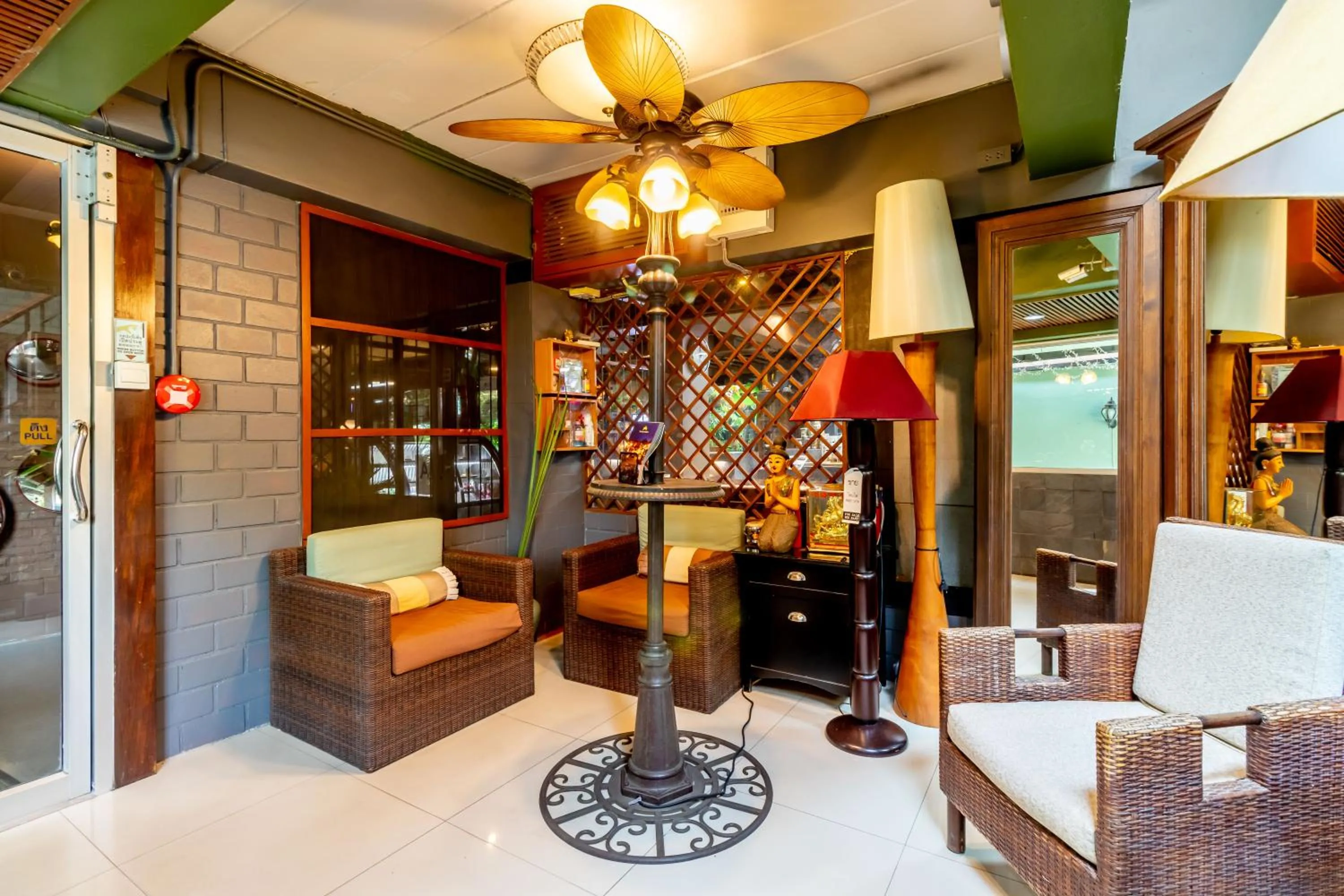 Seating area in The Palm Hotel