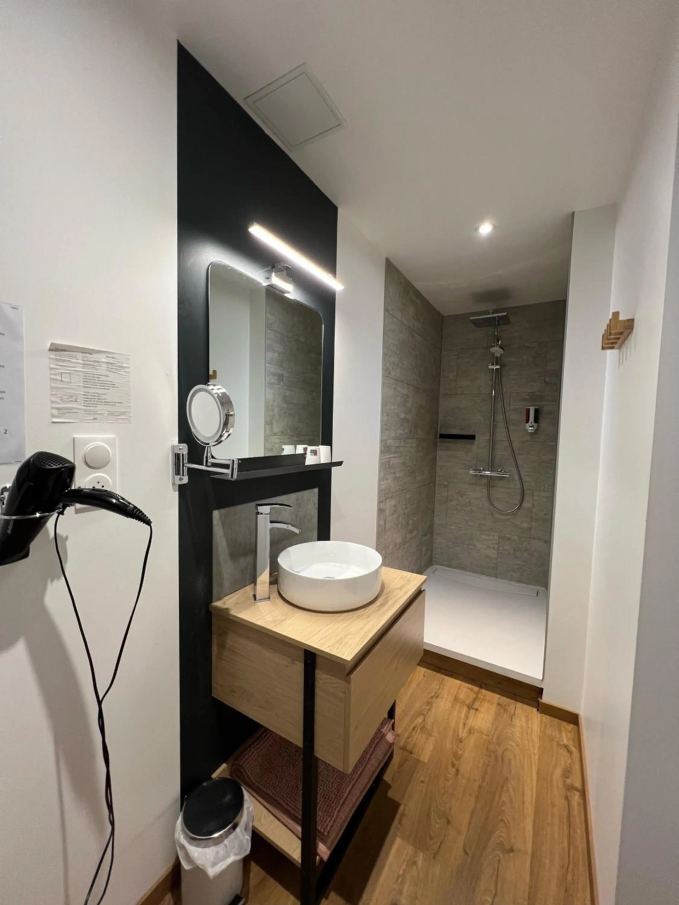 Shower, Bathroom in Hôtel & Spa du Tremplin