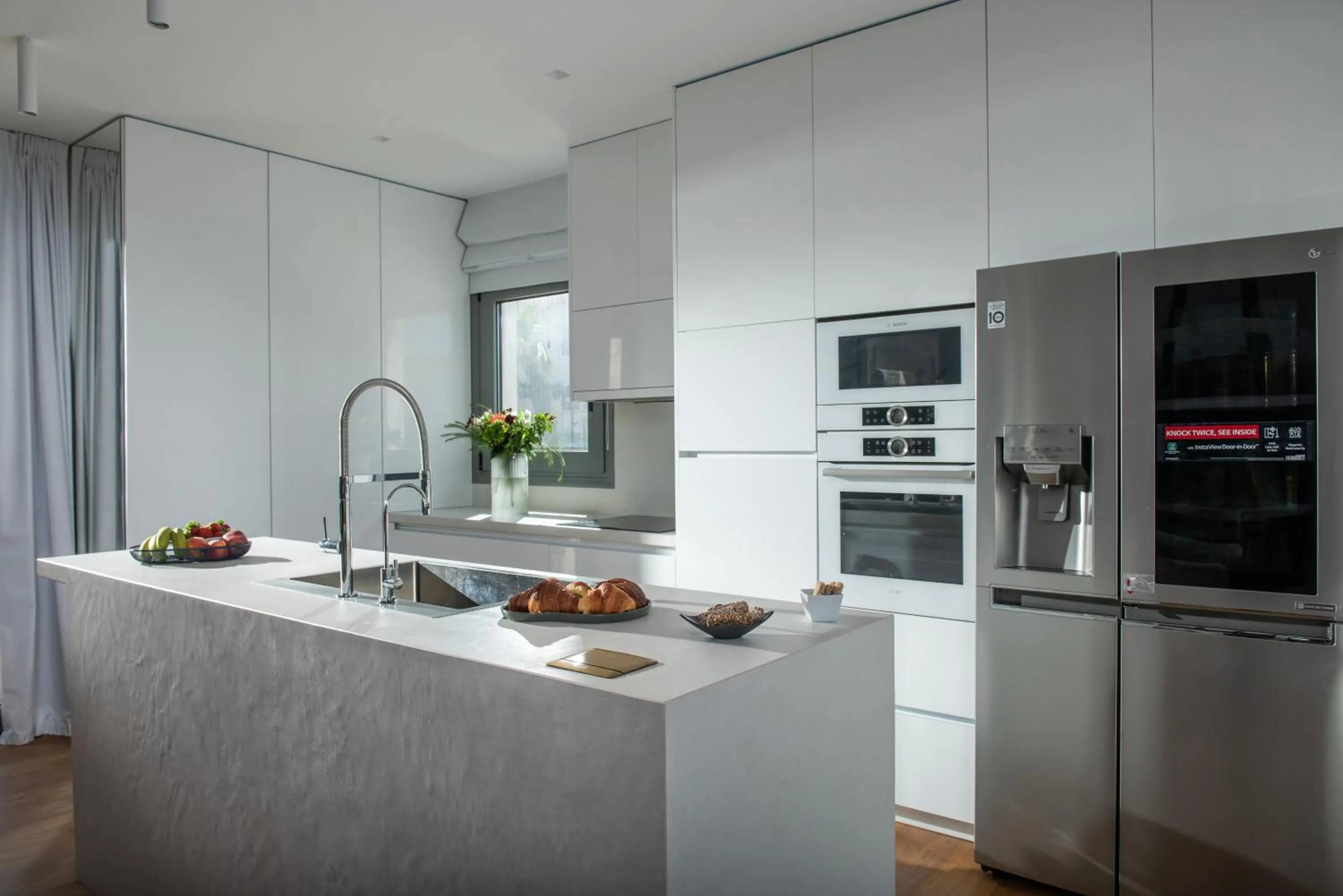 Kitchen or kitchenette in Opsis Luxury Villa with swimming pool