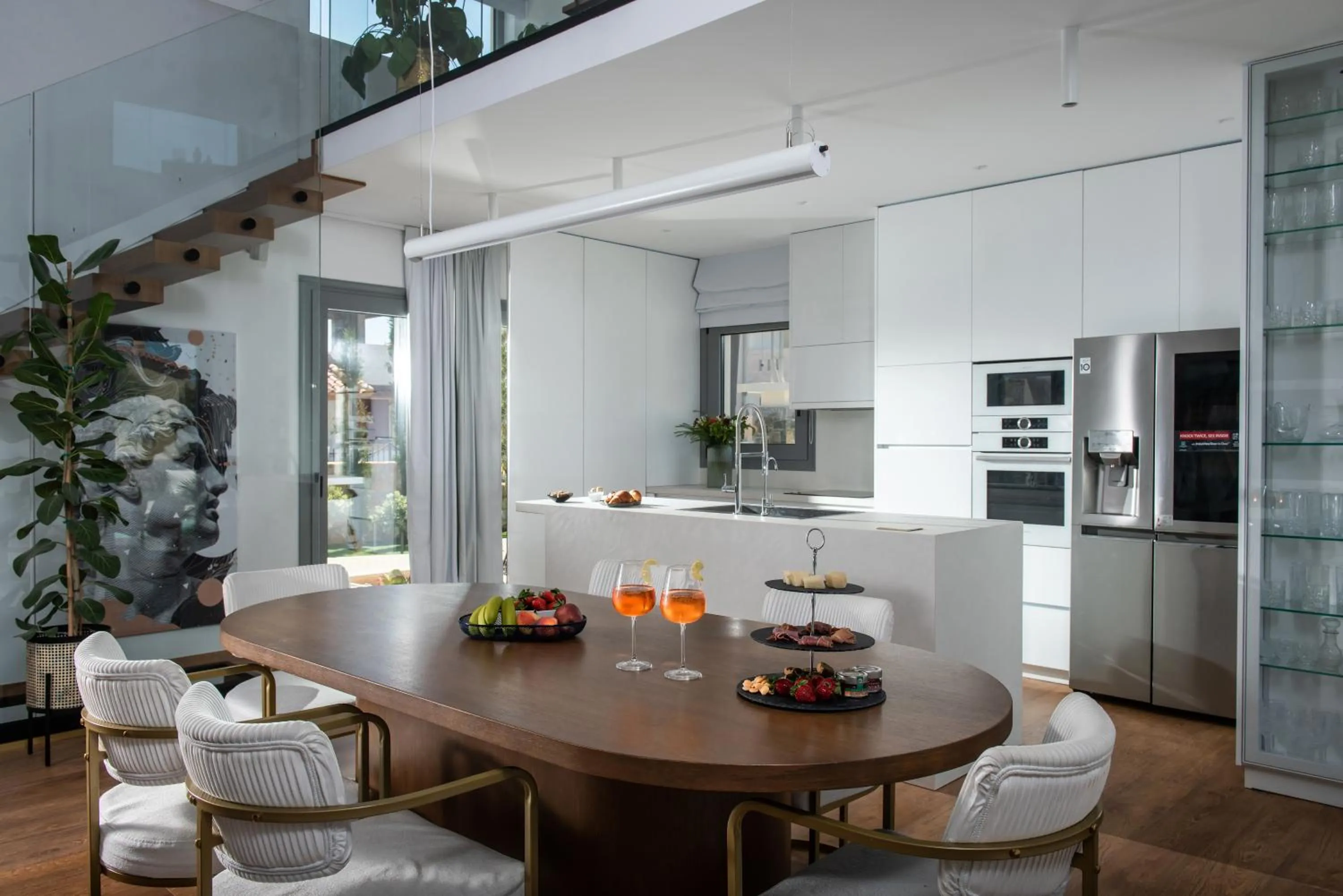 Dining area in Opsis Luxury Villa with swimming pool