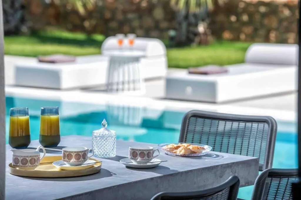 Patio in Opsis Luxury Villa with swimming pool