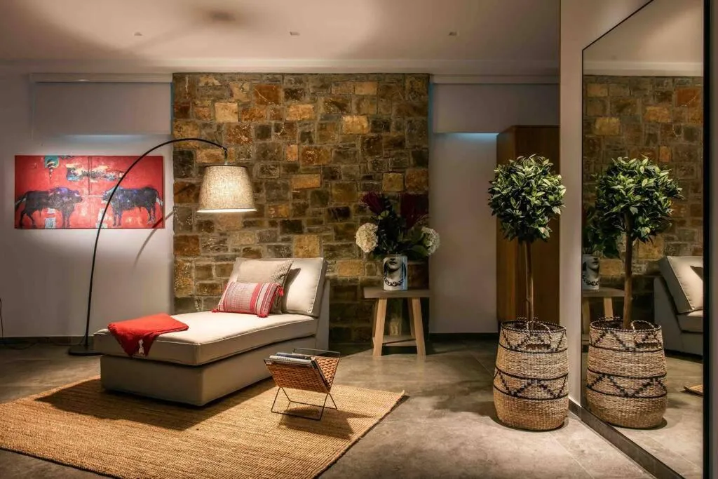 Living room in Opsis Luxury Villa with swimming pool